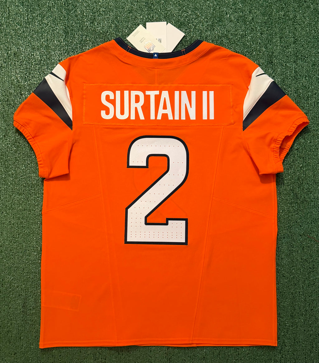 Pat Surtain II Denver Broncos Jersey #2 Nike Vapor Fuse Elite Orange Size 44 (L) NFL
