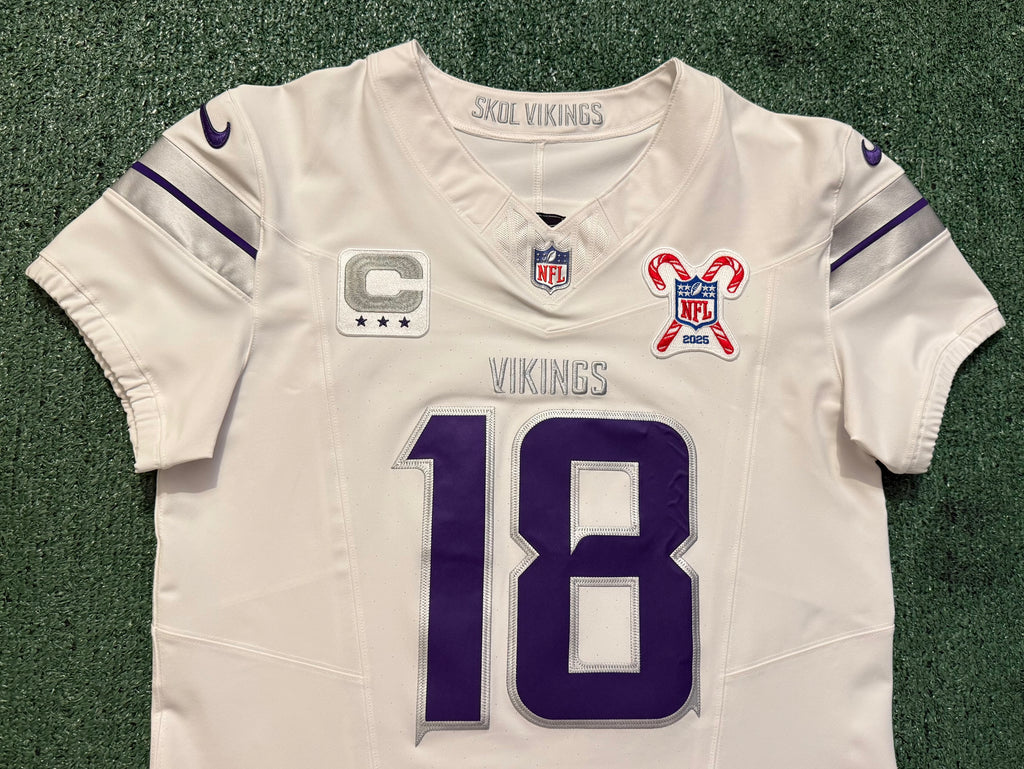 Justin Jefferson Minnesota Vikings Jersey #18 Nike Vapor FUSE Elite White Size 40 (Medium) NFL