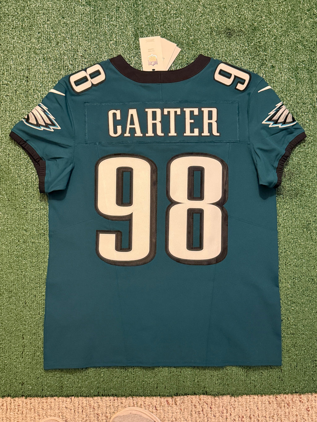 Jalen Carter Philadelphia Eagles Jersey #98 Nike Vapor FUSE Elite green Size 44 (Large) NFL