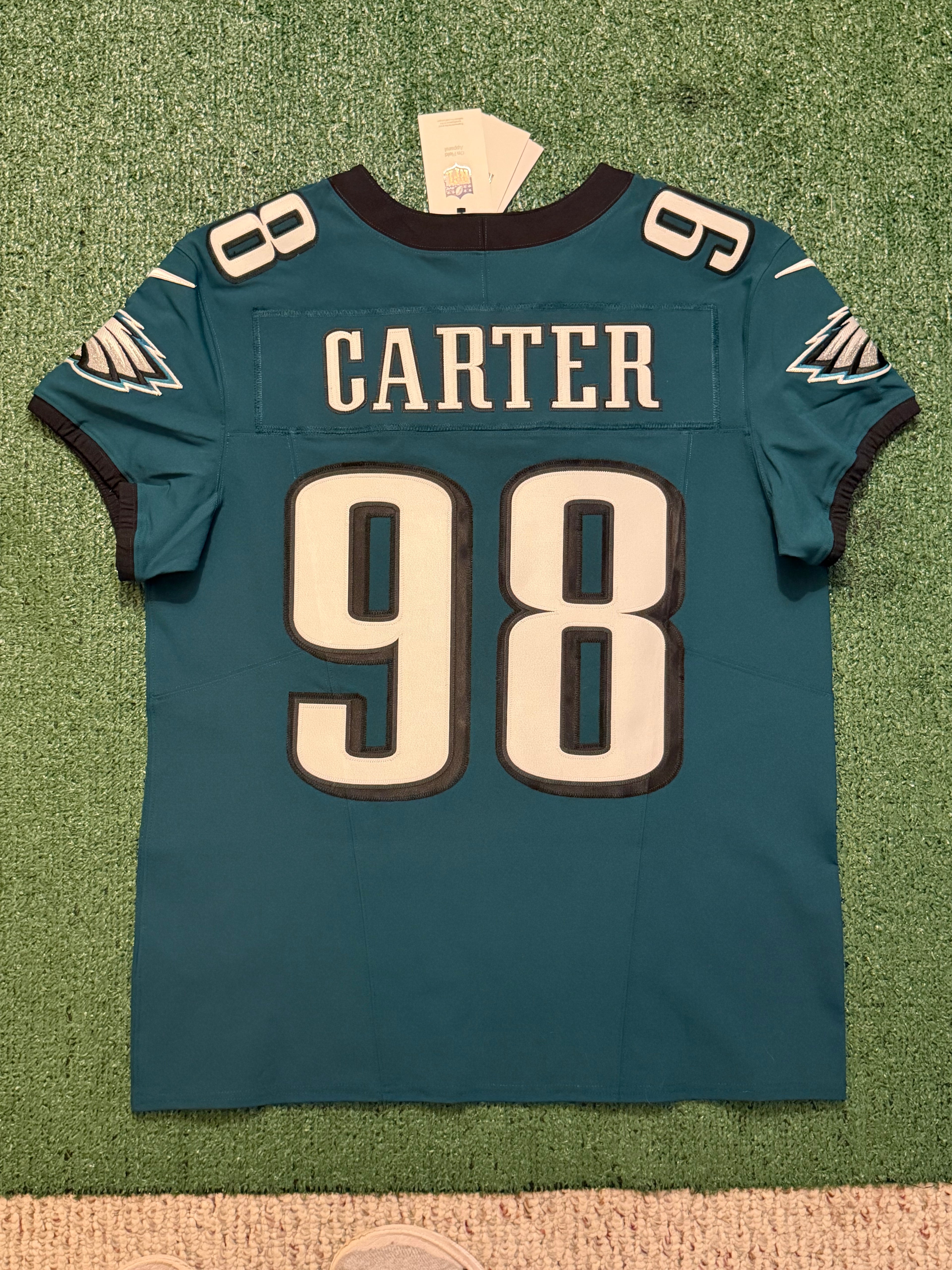 Jalen Carter Philadelphia Eagles Jersey #98 Nike Vapor FUSE Elite green Size 44 (Large) NFL