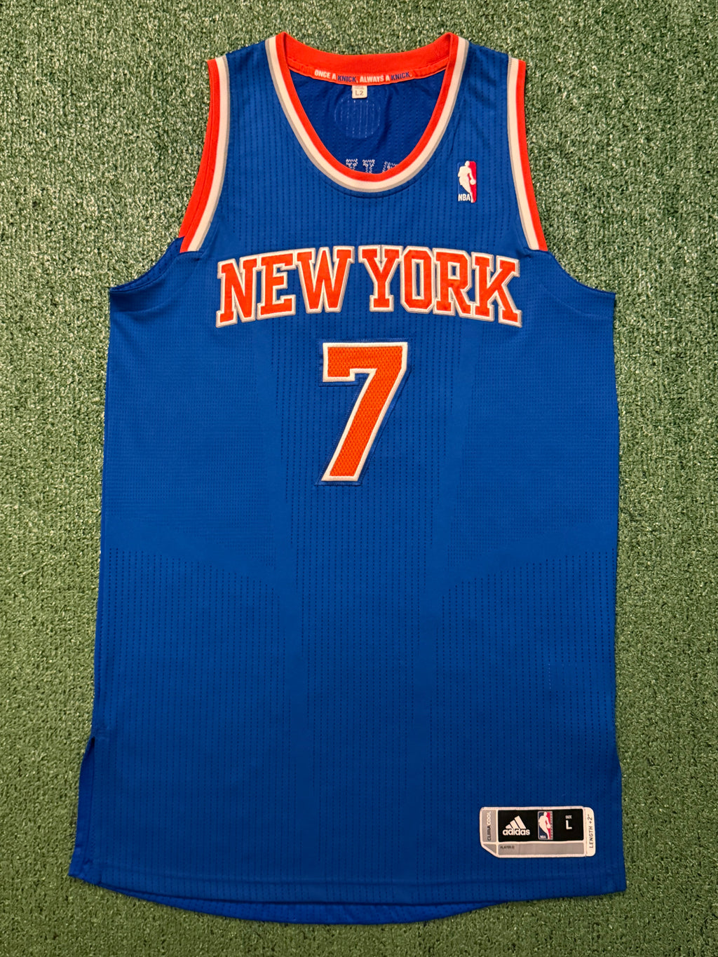 Carmelo Anthony New York Knicks Jersey #7 Adidas Climacool Blue Size (Large) NBA