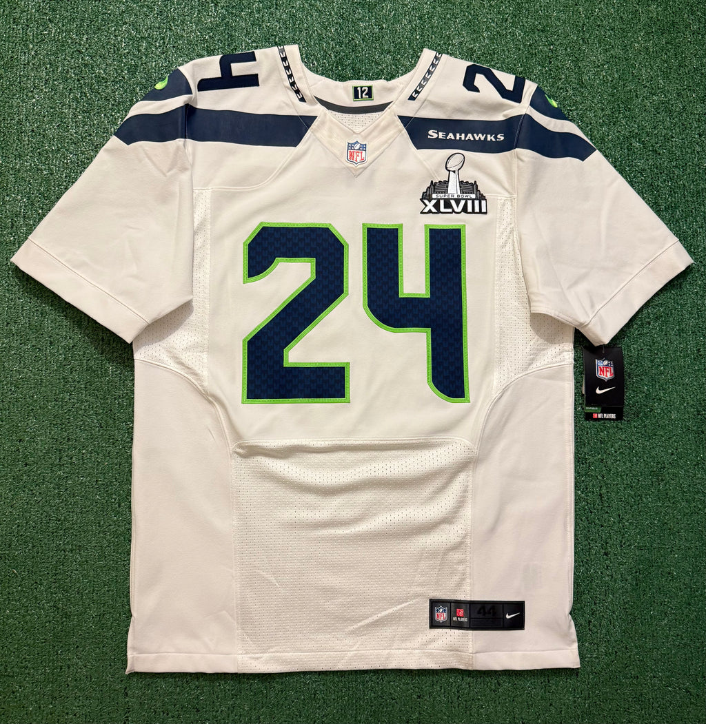 Marshawn Lynch Seattle Seahawks 
Jersey #24 Nike Elite white Size 44 (Large) NFL