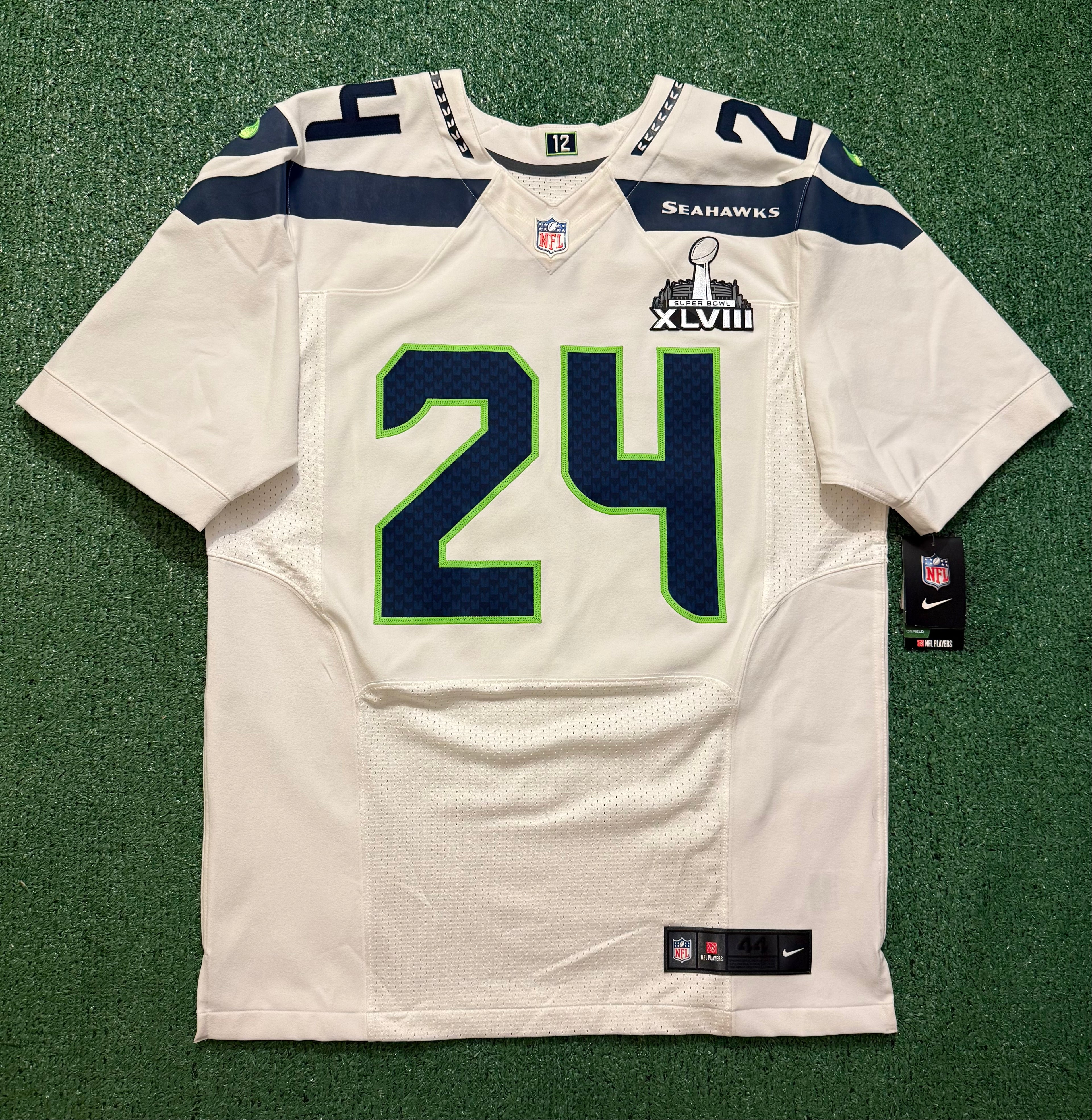 Marshawn Lynch Seattle Seahawks 
Jersey #24 Nike Elite white Size 44 (Large) NFL