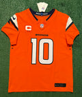 Bo Nix Denver Broncos Jersey #10 Nike Vapor Fuse Elite Orange Size 44 (L) NFL