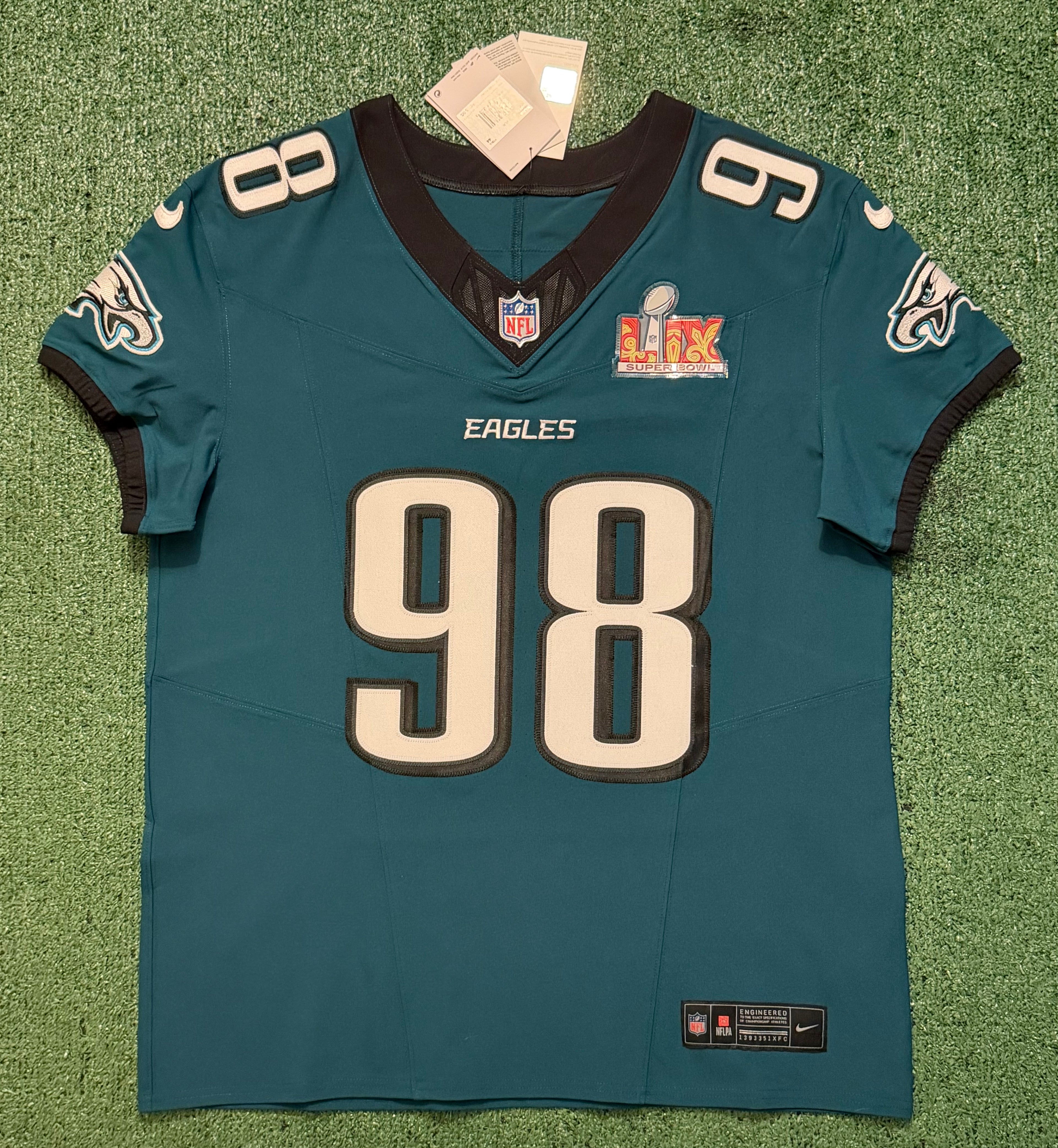 Jalen Carter Philadelphia Eagles Jersey #98 Nike Vapor FUSE Elite green Size 44 (Large) NFL