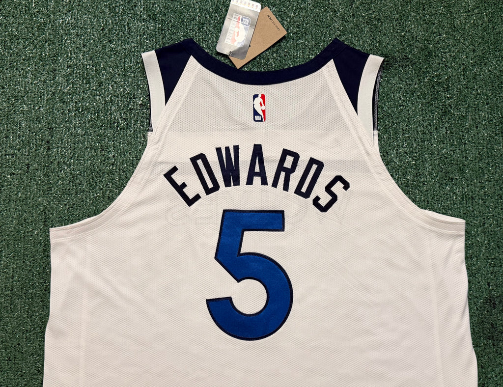 Anthony Edwards Minnesota Timberwolves Jersey #5 Nike ADV Authentic White Size 52 (XL) NBA