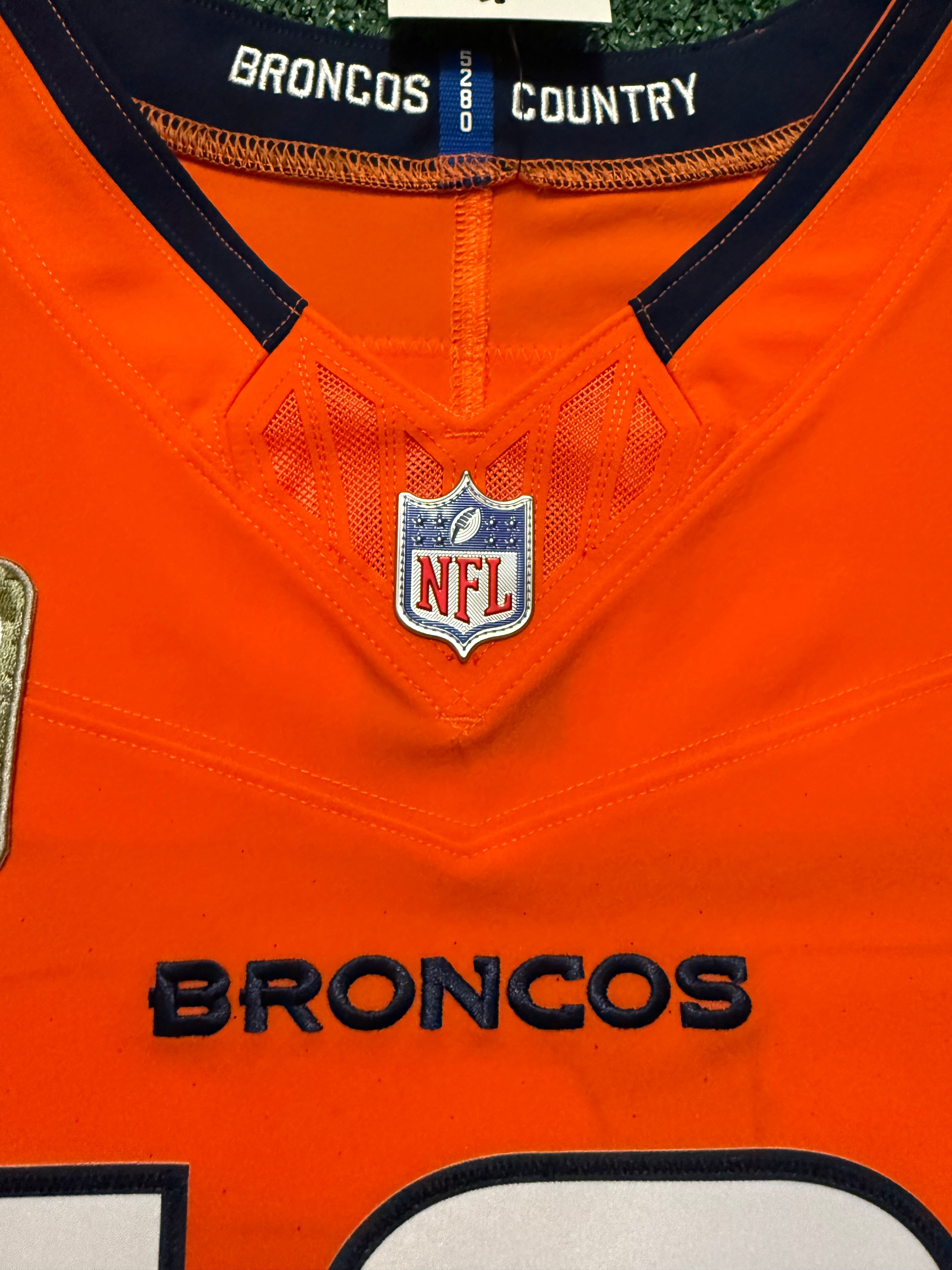 Bo Nix Denver Broncos Jersey #10 Nike Vapor Fuse Elite Orange Size 44 (L) NFL