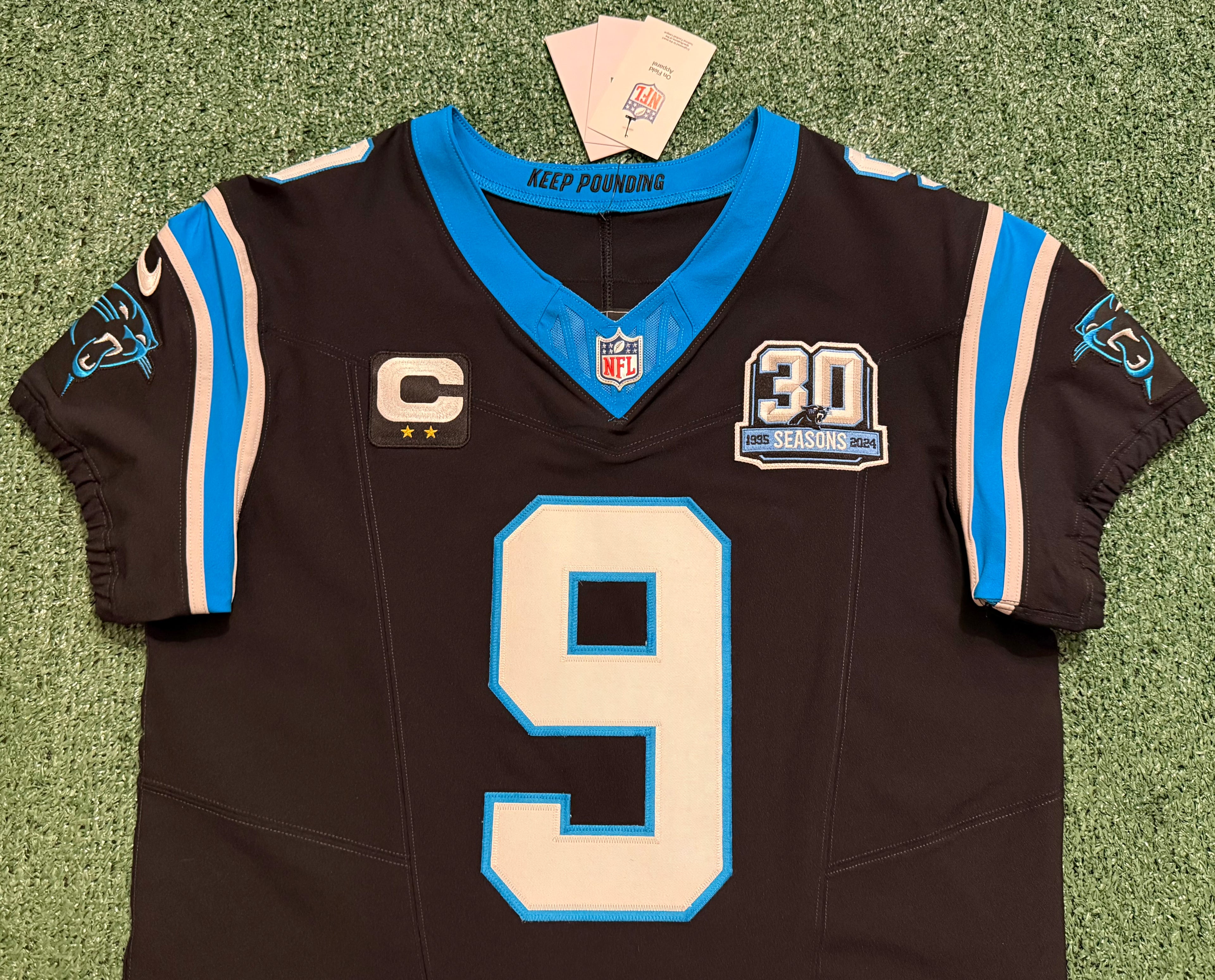 Bryce Young Carolina Panthers Jersey #9 Nike Vapor FUSE Elite Black Size 44 (Large) NFL