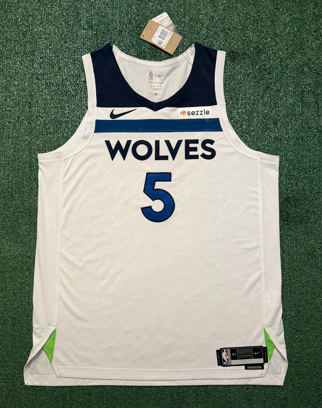 Anthony Edwards Minnesota Timberwolves Jersey #5 Nike ADV Authentic White Size 52 (XL) NBA