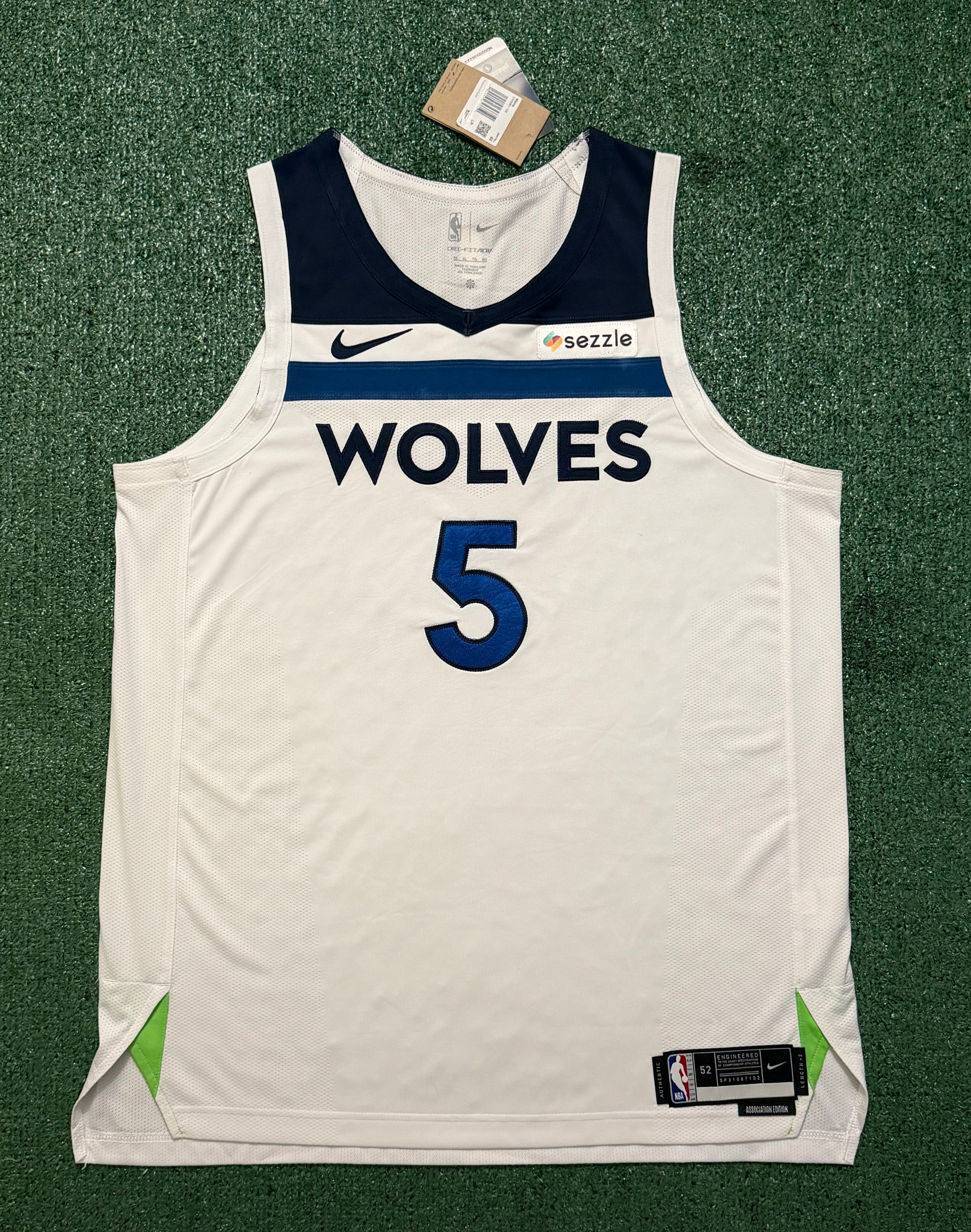 Anthony Edwards Minnesota Timberwolves Jersey #5 Nike ADV Authentic White Size 52 (XL) NBA