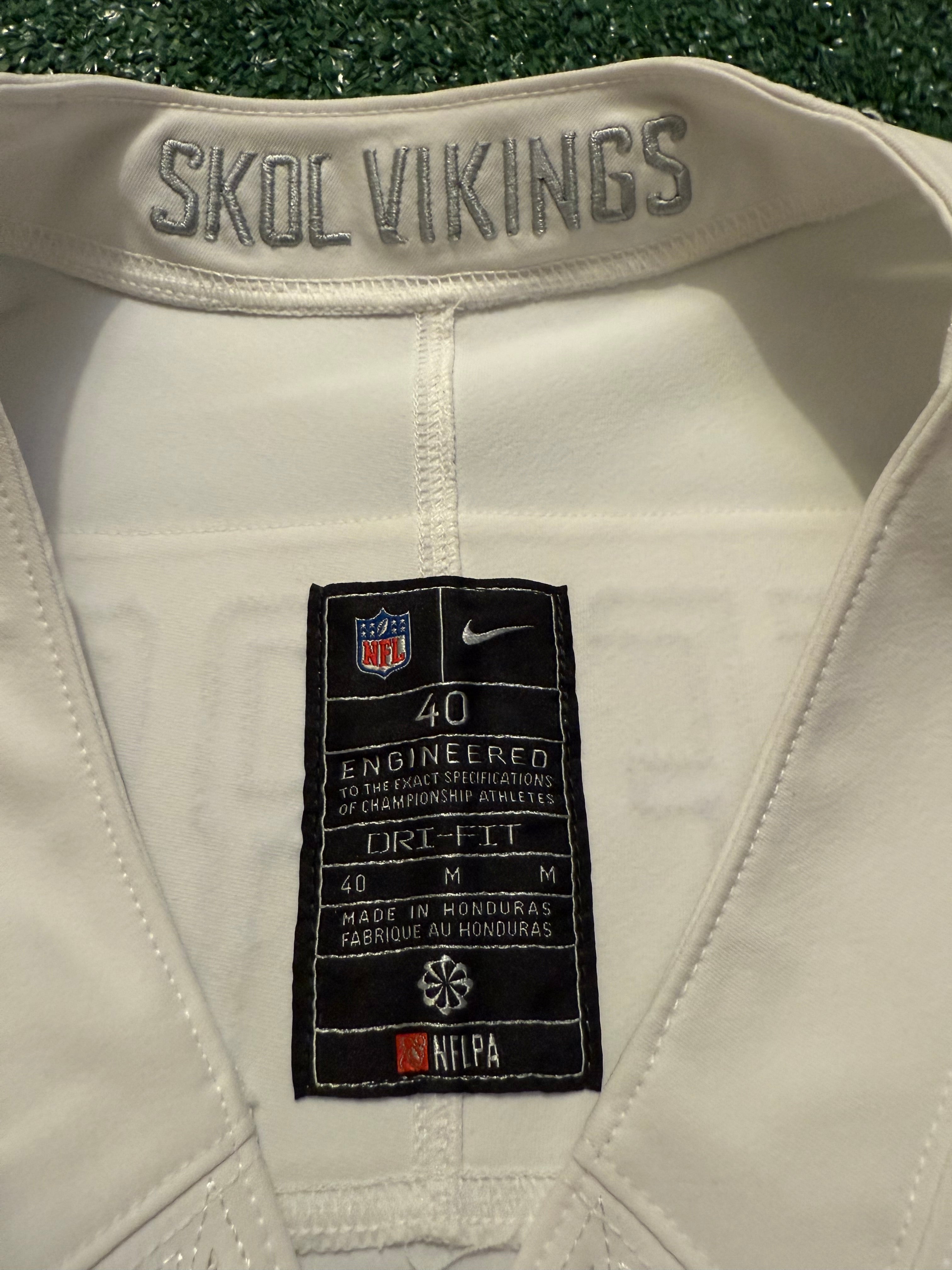 Justin Jefferson Minnesota Vikings Jersey #18 Nike Vapor FUSE Elite White Size 40 (Medium) NFL