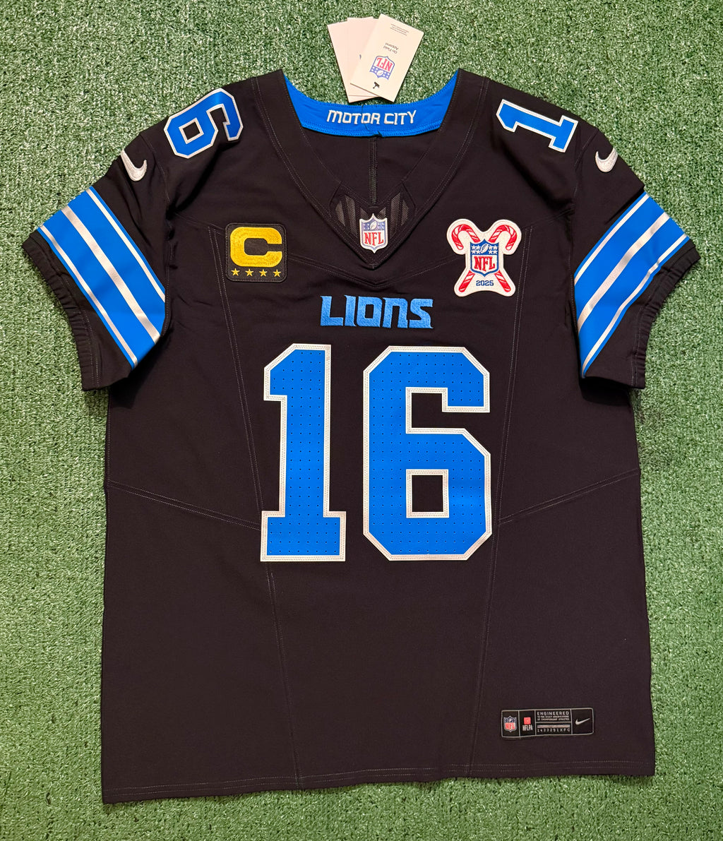 Jared Goff Detroit Lions Jersey #16  Nike Vapor FUSE Elite Black Size 44 (Large) NFL