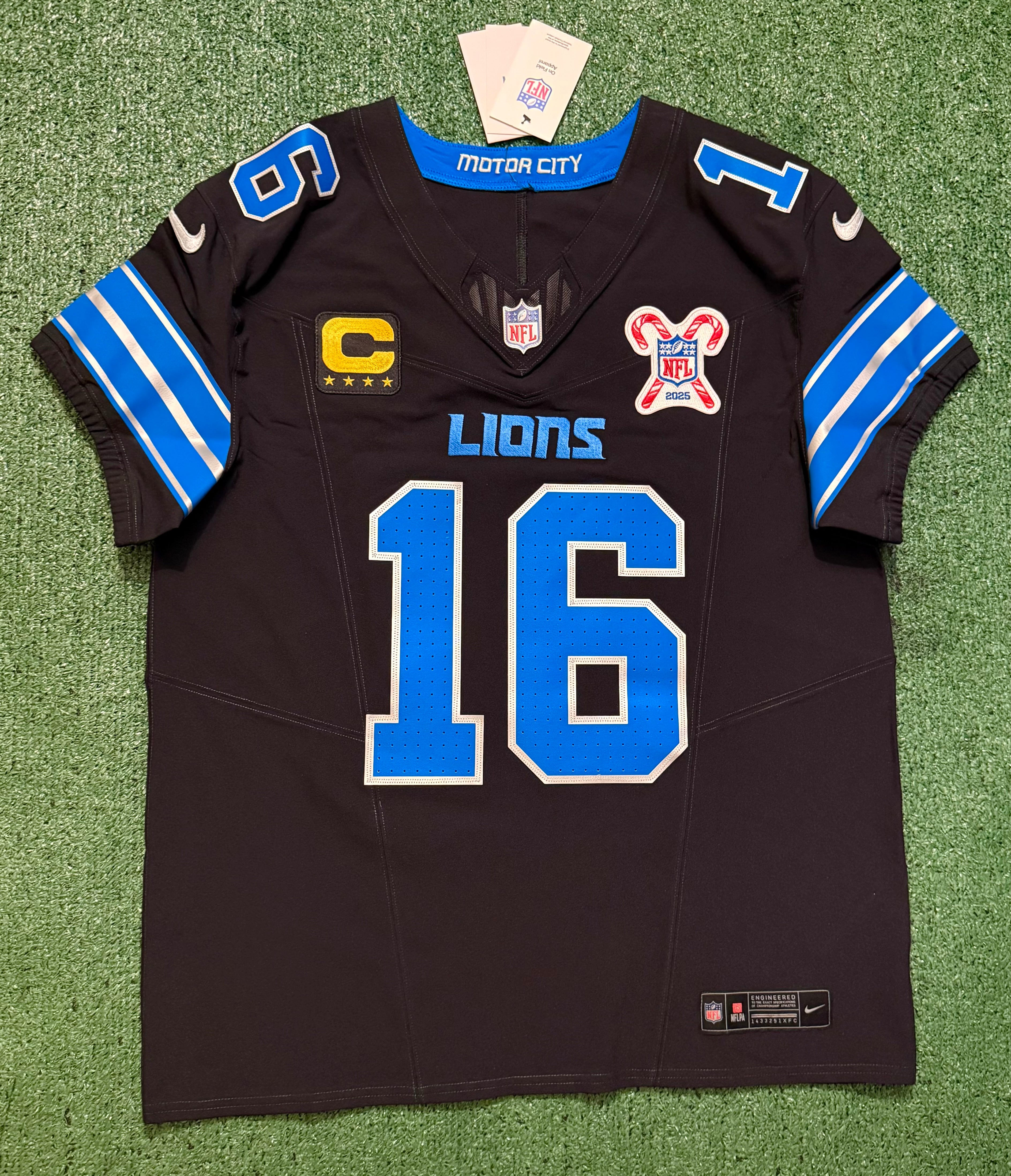 Jared Goff Detroit Lions Jersey #16  Nike Vapor FUSE Elite Black Size 44 (Large) NFL