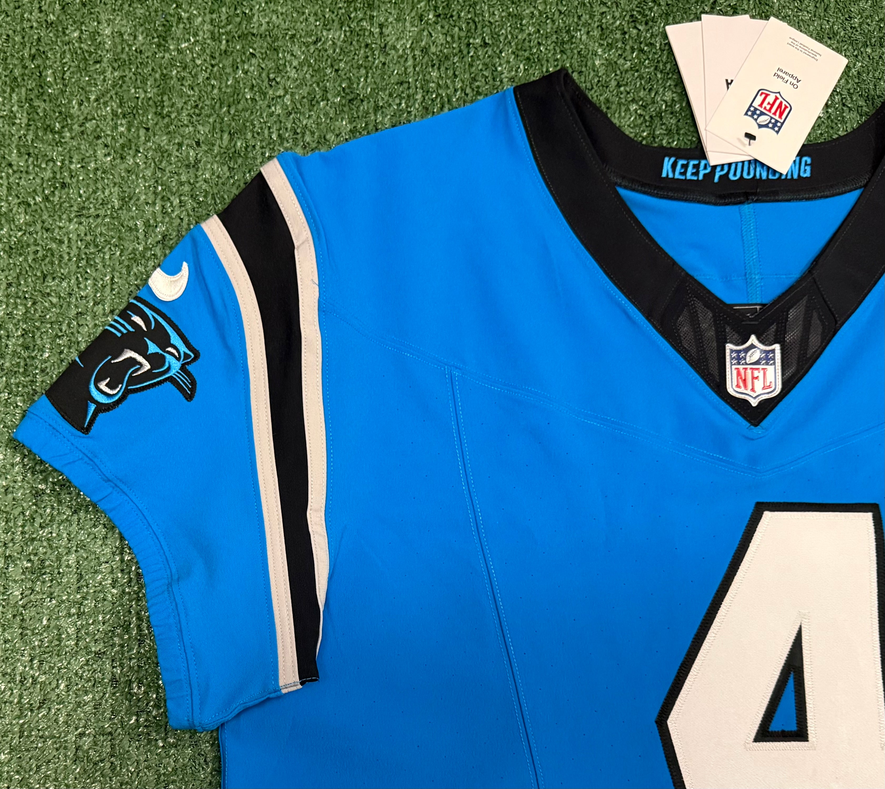 Tetairoa McMillan Carolina Panthers Jersey #4 Nike Vapor FUSE Elite Blue Size 48 (XL) NFL