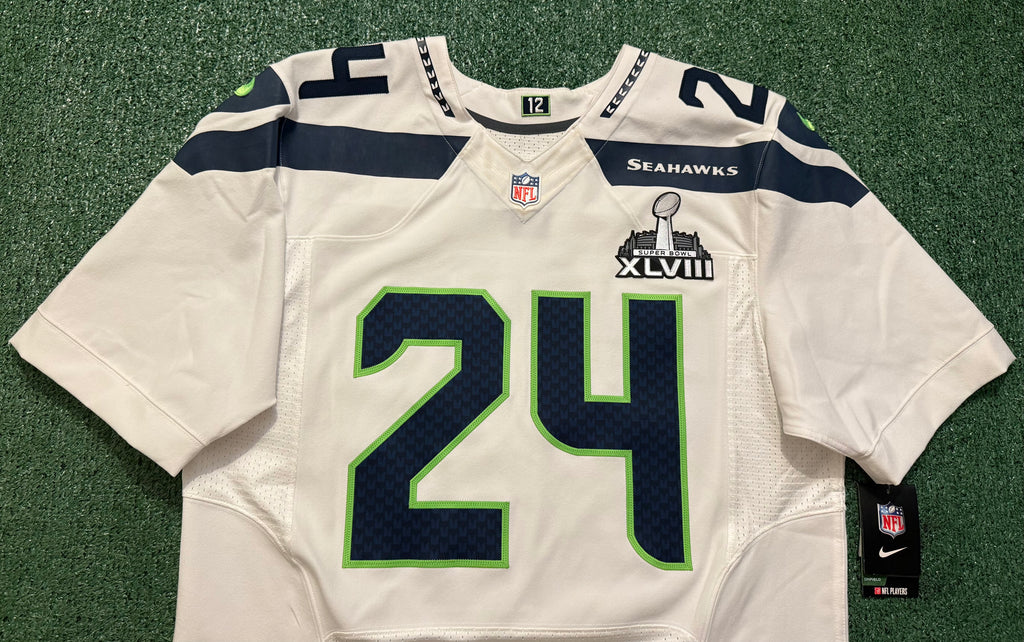 Marshawn Lynch Seattle Seahawks 
Jersey #24 Nike Elite white Size 44 (Large) NFL