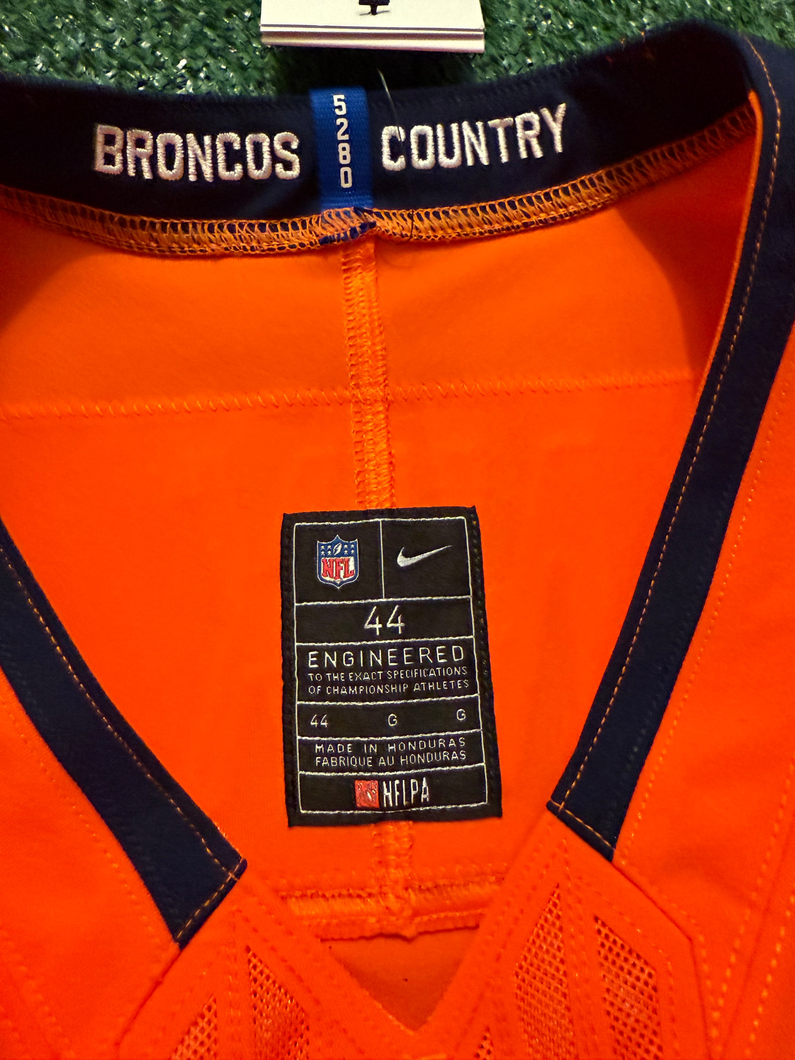 Bo Nix Denver Broncos Jersey #10 Nike Vapor Fuse Elite Orange Size 44 (L) NFL