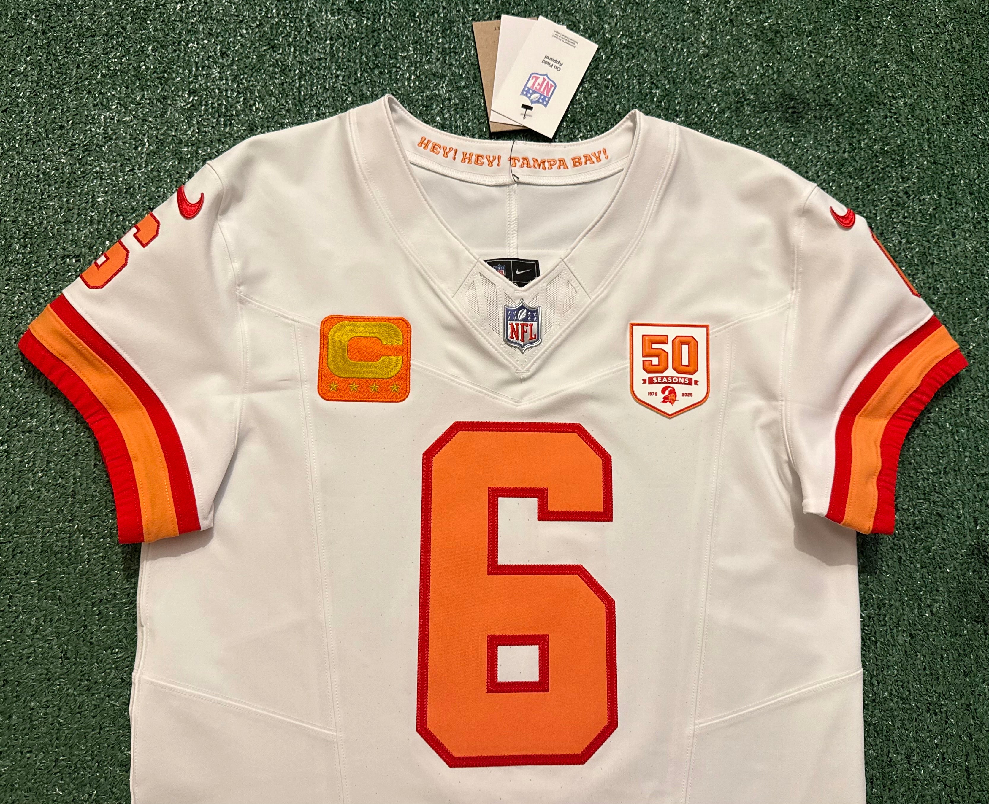 Baker Mayfield Tampa Bay Buccaneers Jersey #6 Nike Vapor FUSE Elite White Creamsicle size 40 (Medium) NFL