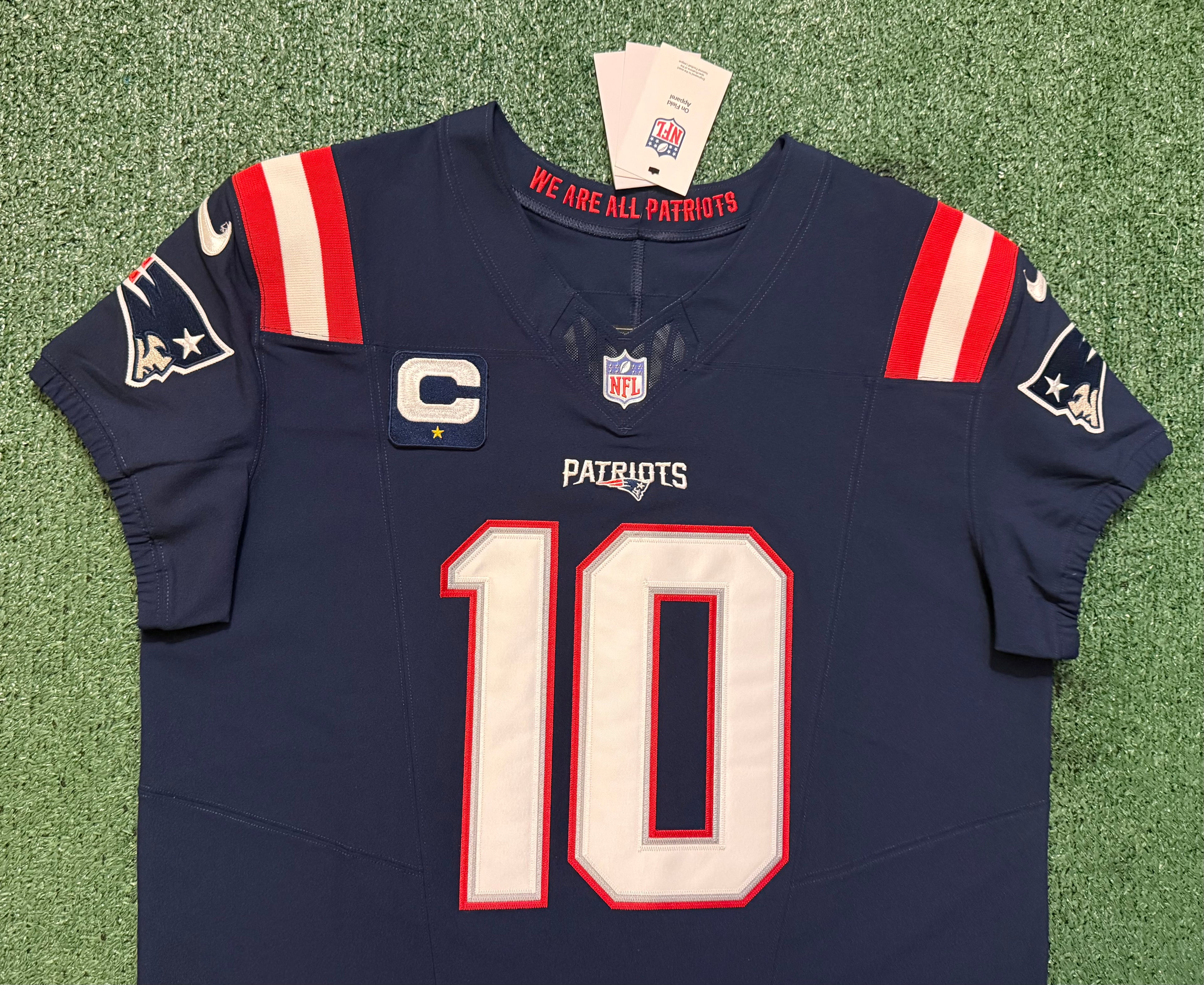 Drake Maye New England Patriots Jersey #10 Nike Vapor Fuse Elite Blue Size 48 (XL) NFL