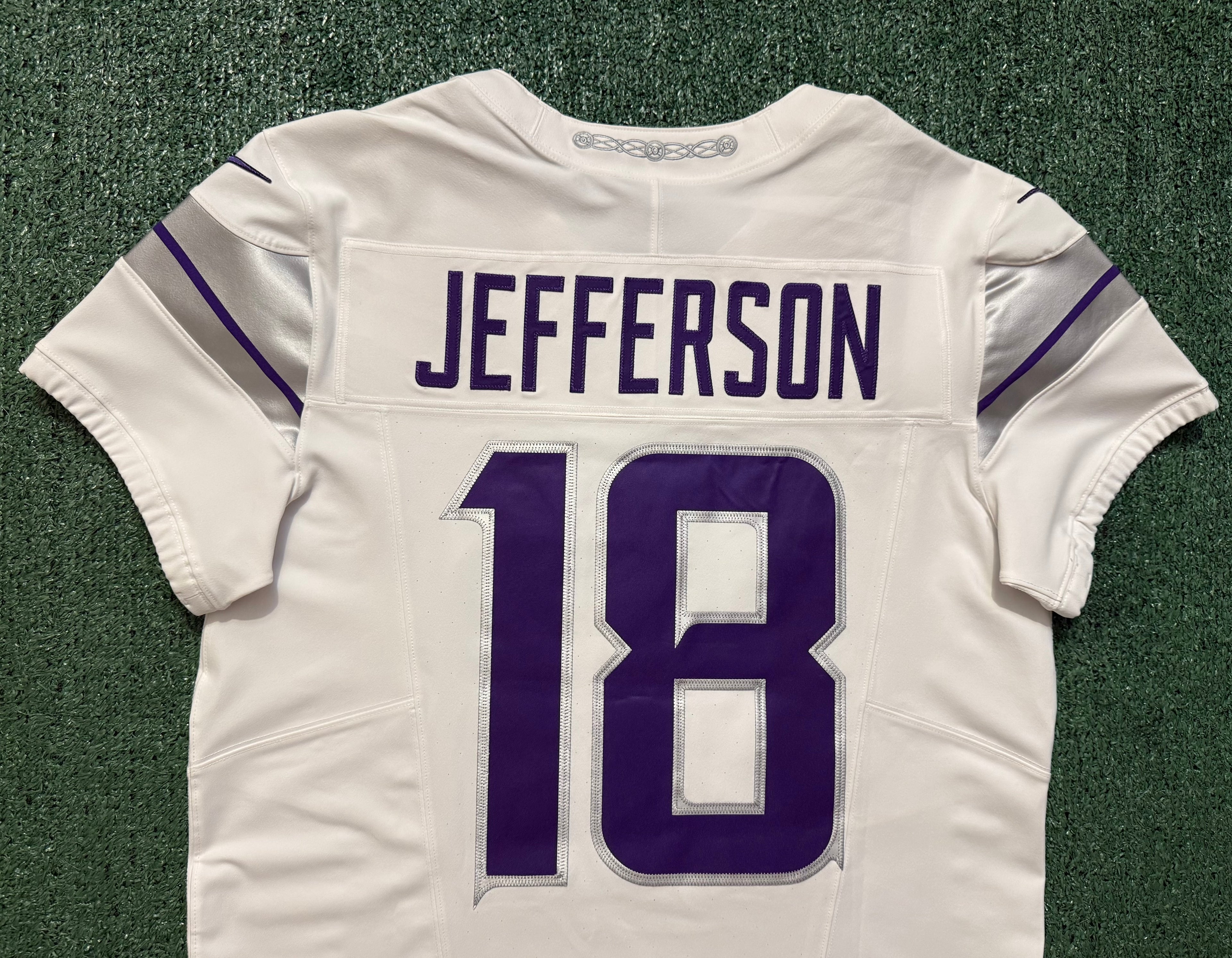 Justin Jefferson Minnesota Vikings Jersey #18 Nike Vapor FUSE Elite White Size 40 (Medium) NFL