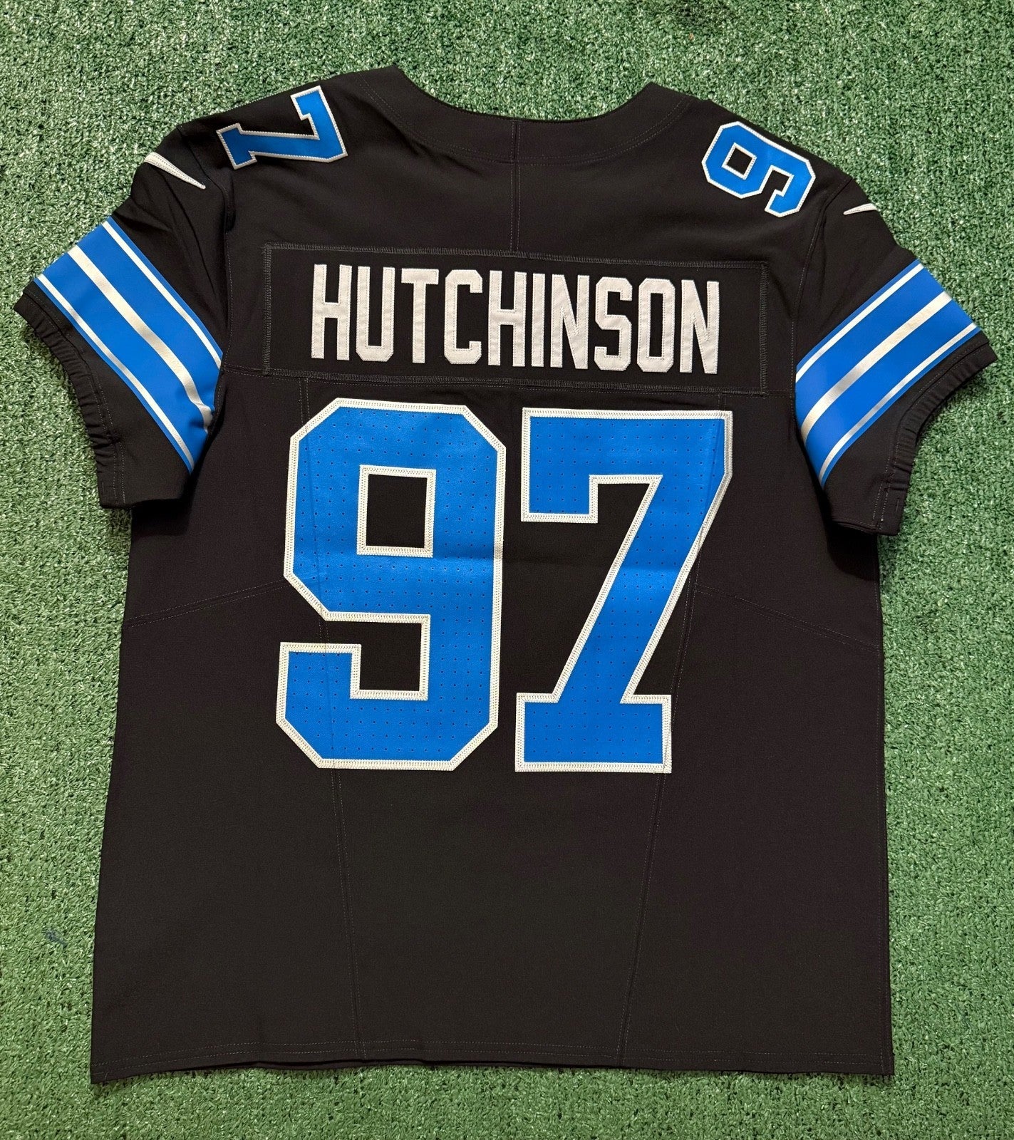 Aidan Hutchinson Detroit Lions Jersey #97 Nike Vapor FUSE Elite black size 40 (Medium) NFL