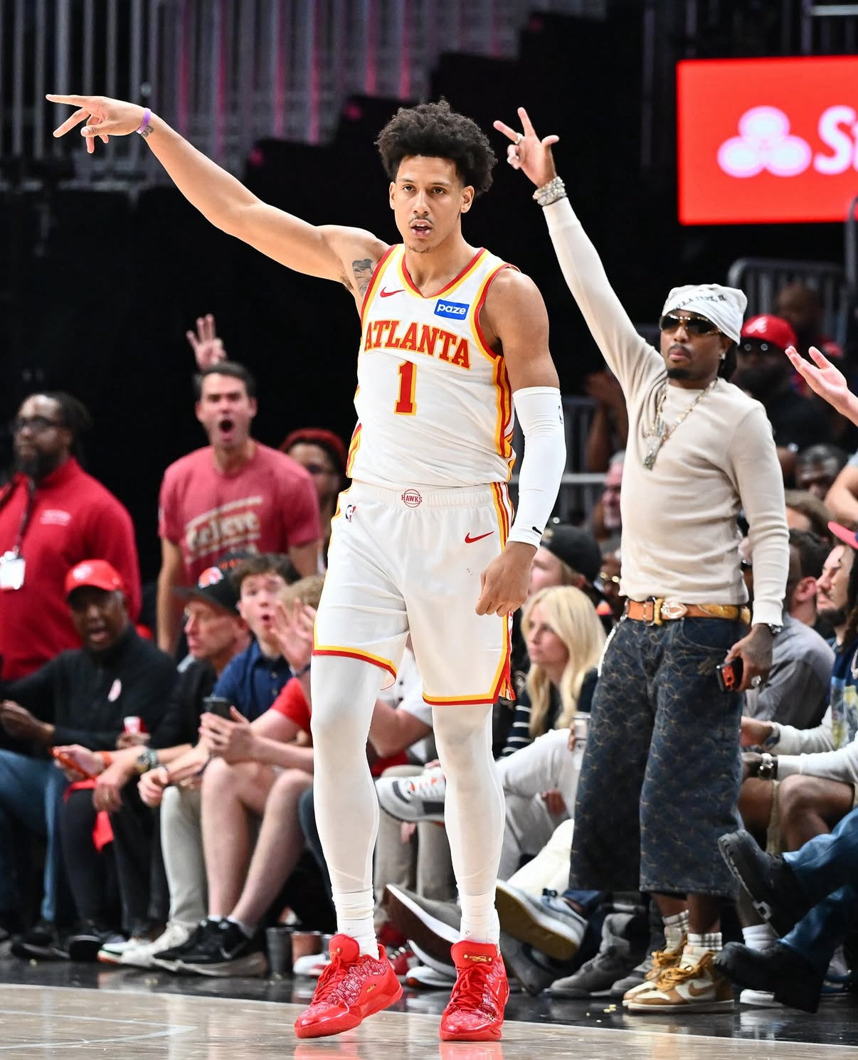 Jalen Johnson Atlanta Hawks Jersey #1 Nike ADV Authentic White Size 48 (L) NBA