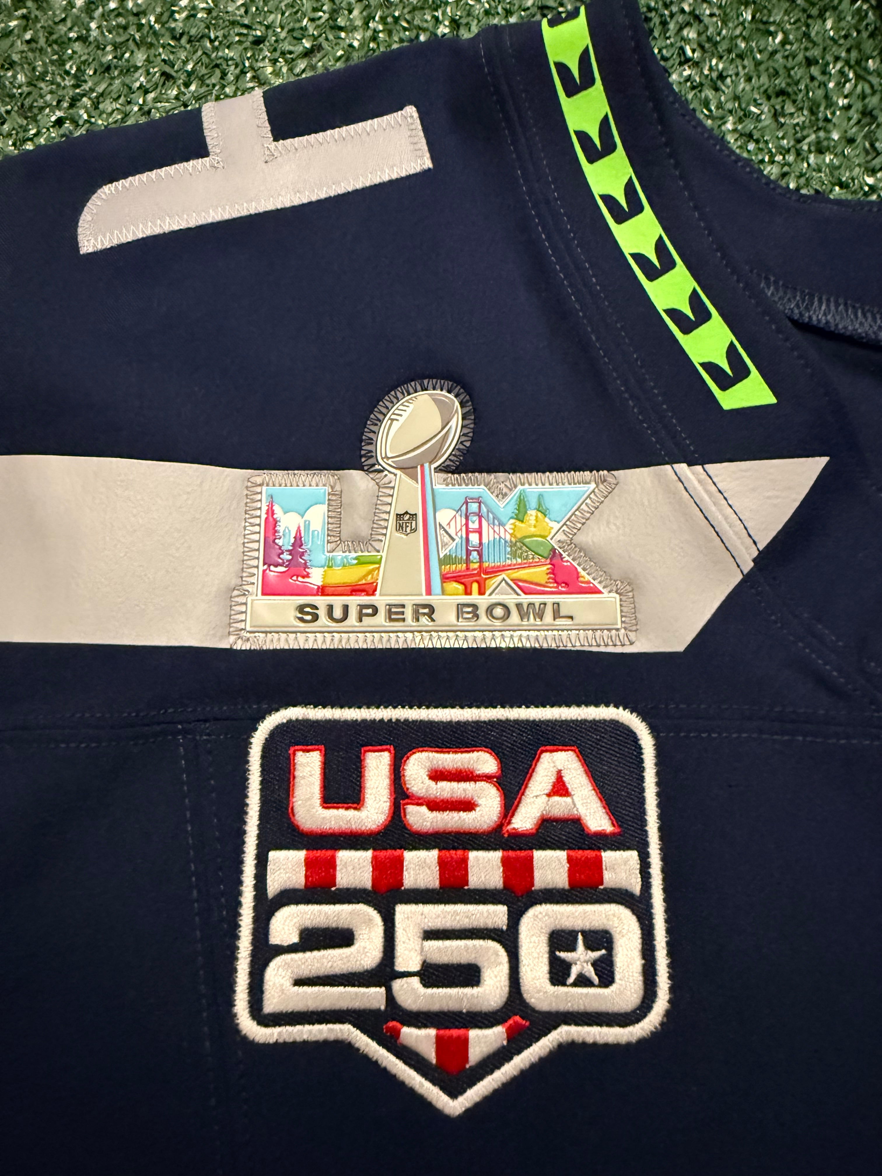 Sam Darnold Seattle Seahawks Jersey #14 Nike Vapor FUSE Elite Navy Size 44 (Large) NFL