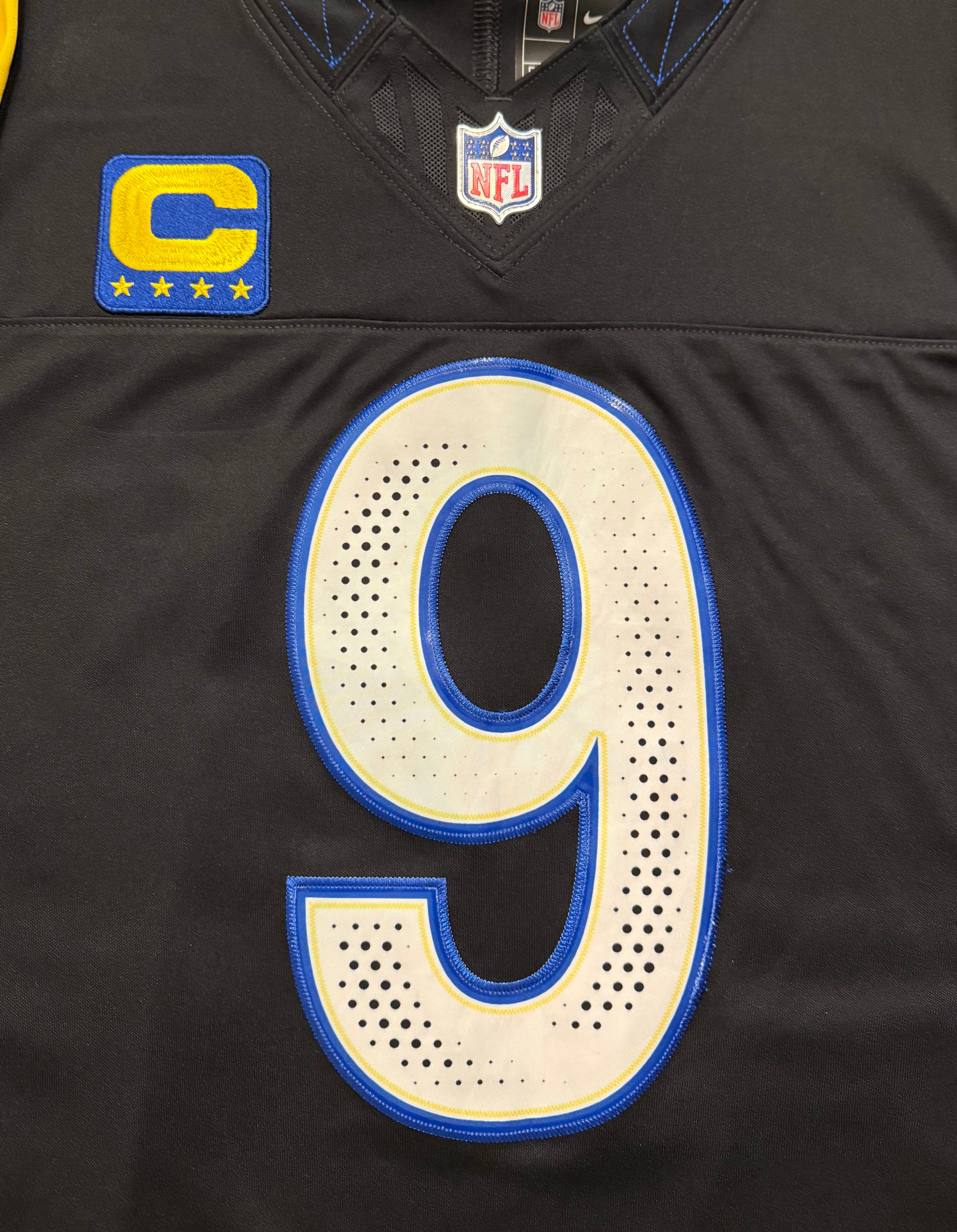 Matthew Stafford Los Angeles Rams Jersey #9 Nike FUSE Rivalry Black Size (Medium) NFL
