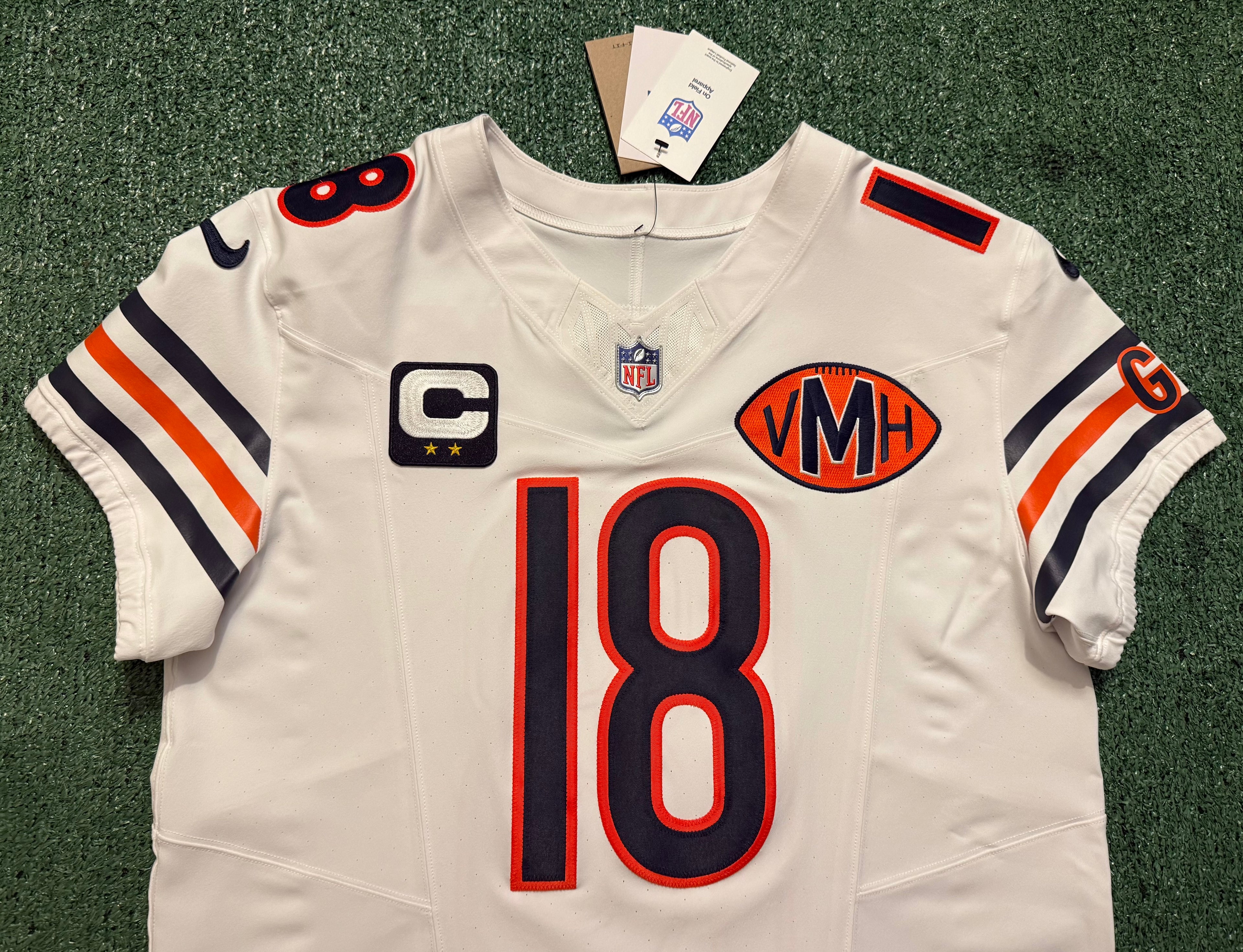Caleb Williams Chicago Bears Jersey #18 Nike Vapor FUSE Elite White Size 44 (Large) NFL