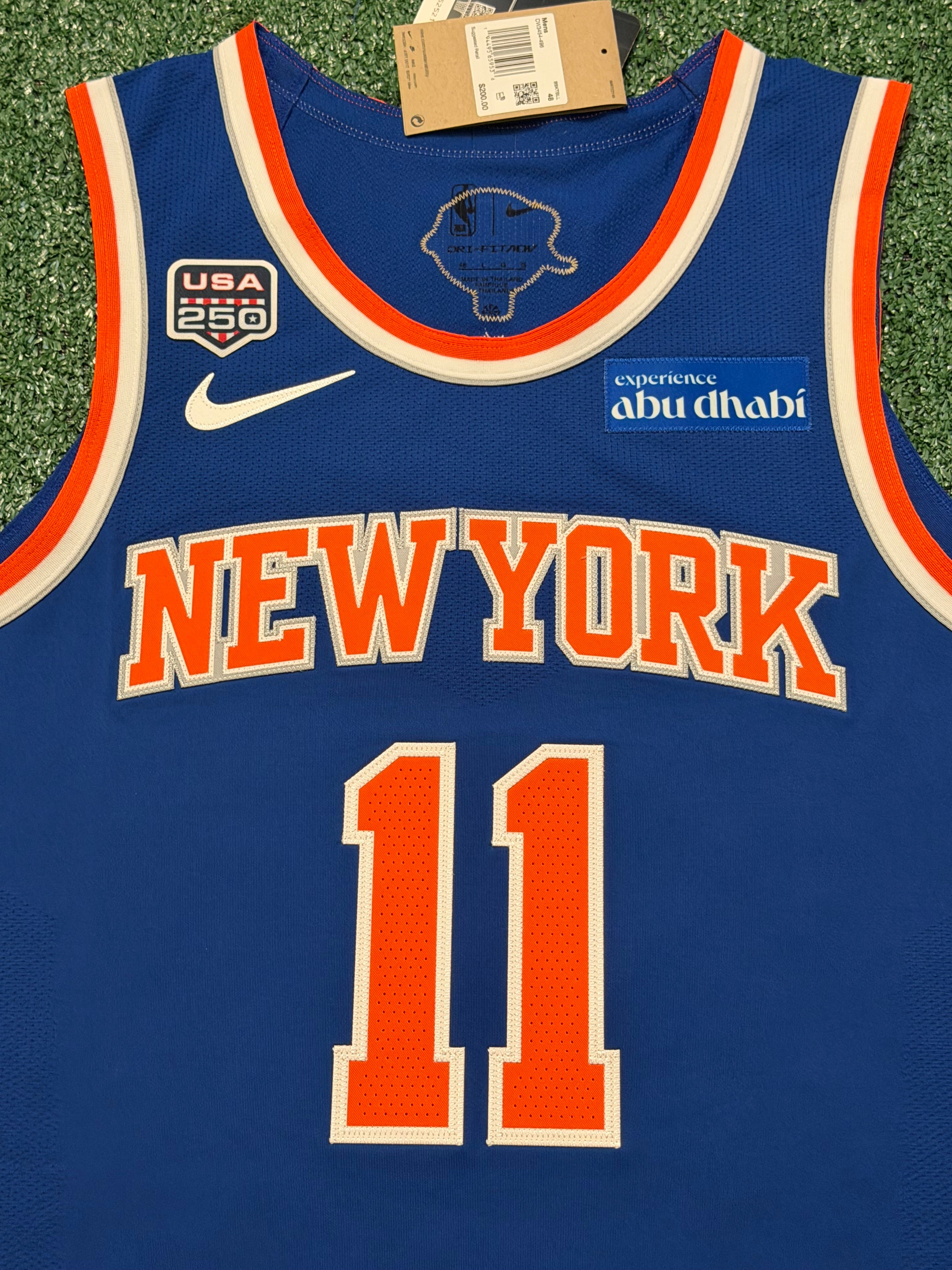 Jalen Brunson New York Knicks Jersey #11 Finals Nike ADV Authentic Blue Size 48 (L) NBA