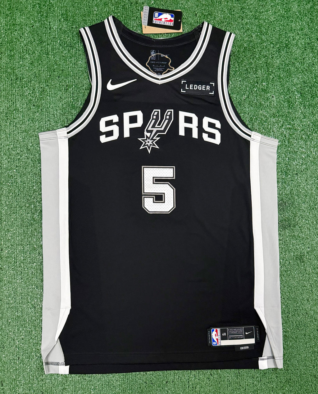 Stephon Castle San Antonio Spurs Jersey #5 Nike ADV Authentic Black Size 48 (L) NBA