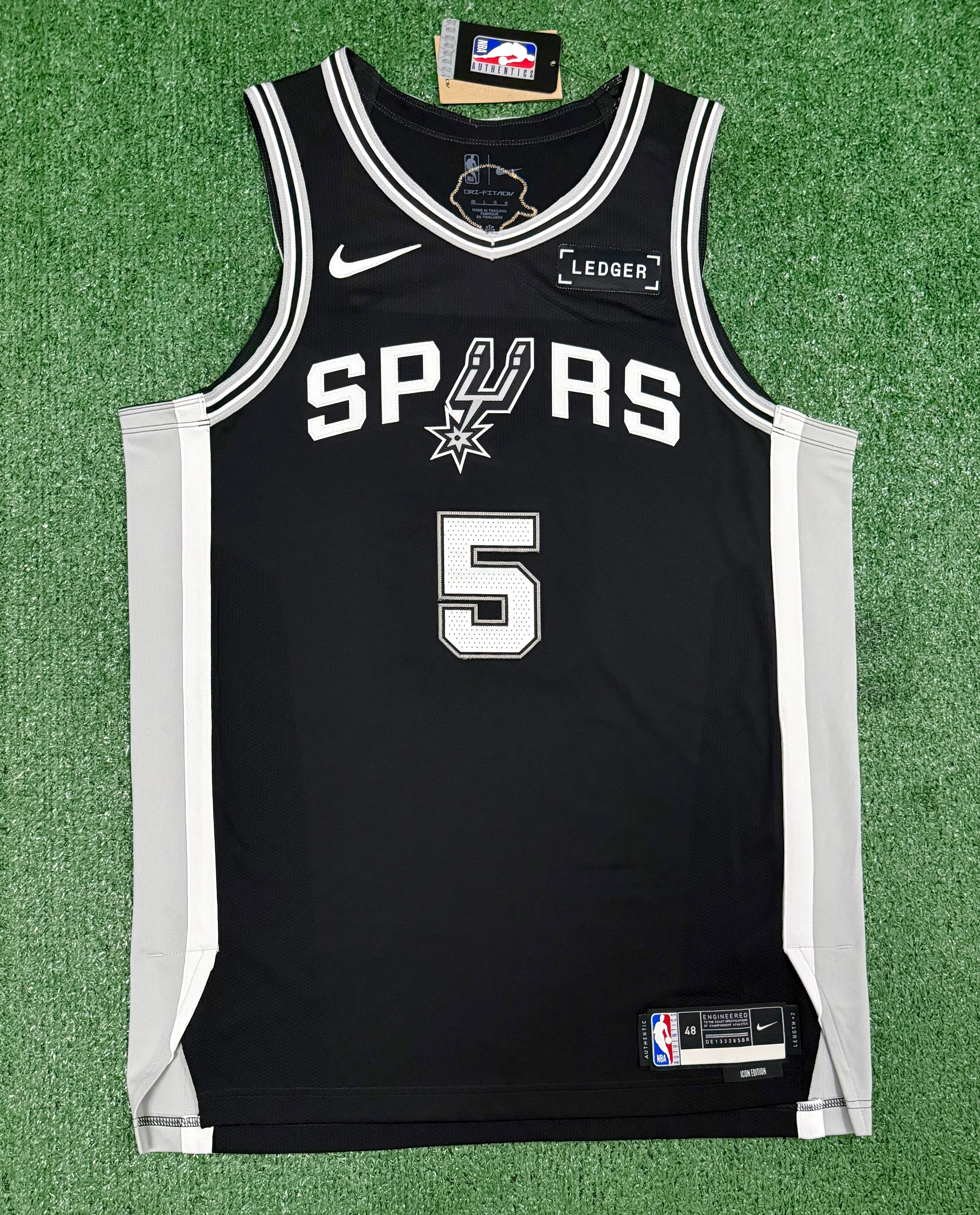 Stephon Castle San Antonio Spurs Jersey #5 Nike ADV Authentic Black Size 48 (L) NBA