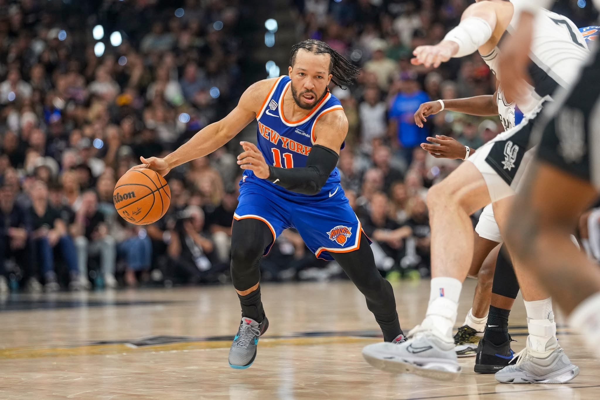 Jalen Brunson New York Knicks Jersey #11 Finals Nike ADV Authentic Blue Size 48 (L) NBA