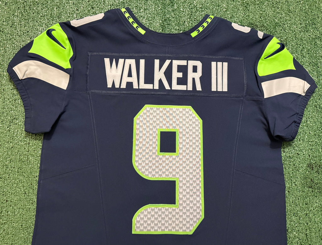 Kenneth Walker III Seattle Seahawks Jersey #9 Nike Vapor FUSE Elite Navy Size 44 (Large) NFL