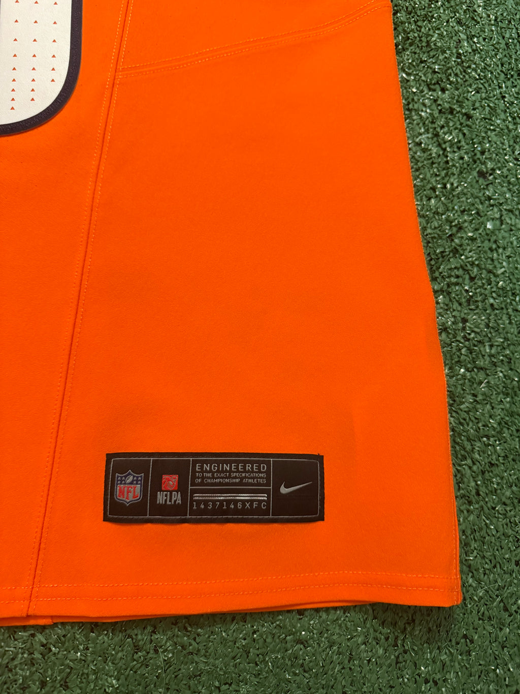 Bo Nix Denver Broncos Jersey #10 Nike Vapor Fuse Elite Orange Size 44 (L) NFL