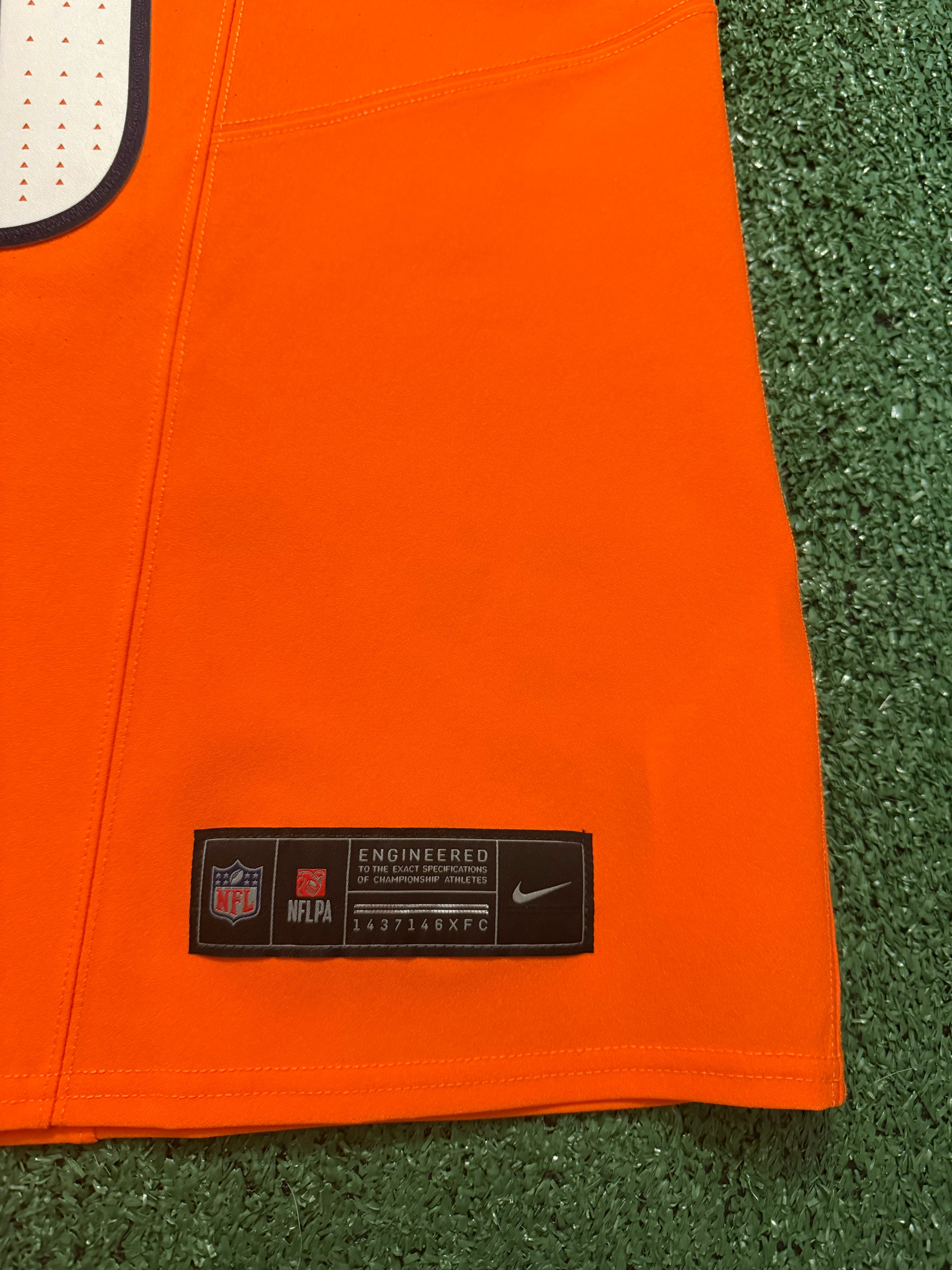 Bo Nix Denver Broncos Jersey #10 Nike Vapor Fuse Elite Orange Size 44 (L) NFL