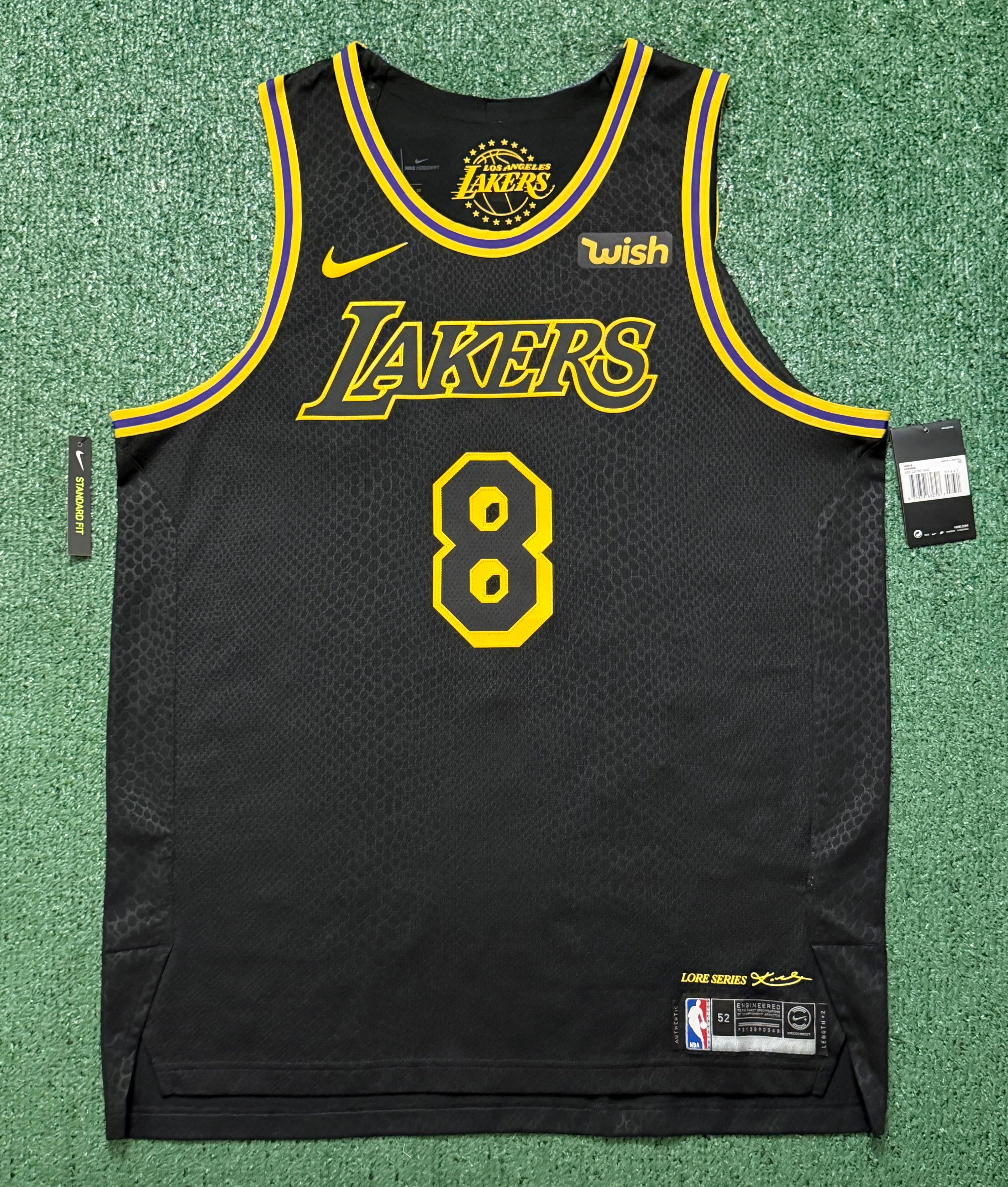 Kobe Bryant Los Angeles Lakers Jersey #8 Nike AeroSwift Authentic Black Size 52 (XL) NBA