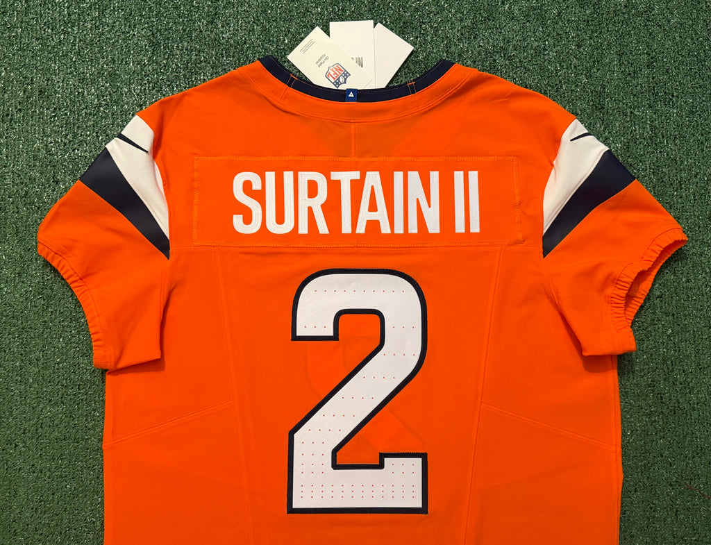 Pat Surtain II Denver Broncos Jersey #2 Nike Vapor Fuse Elite Orange Size 44 (L) NFL