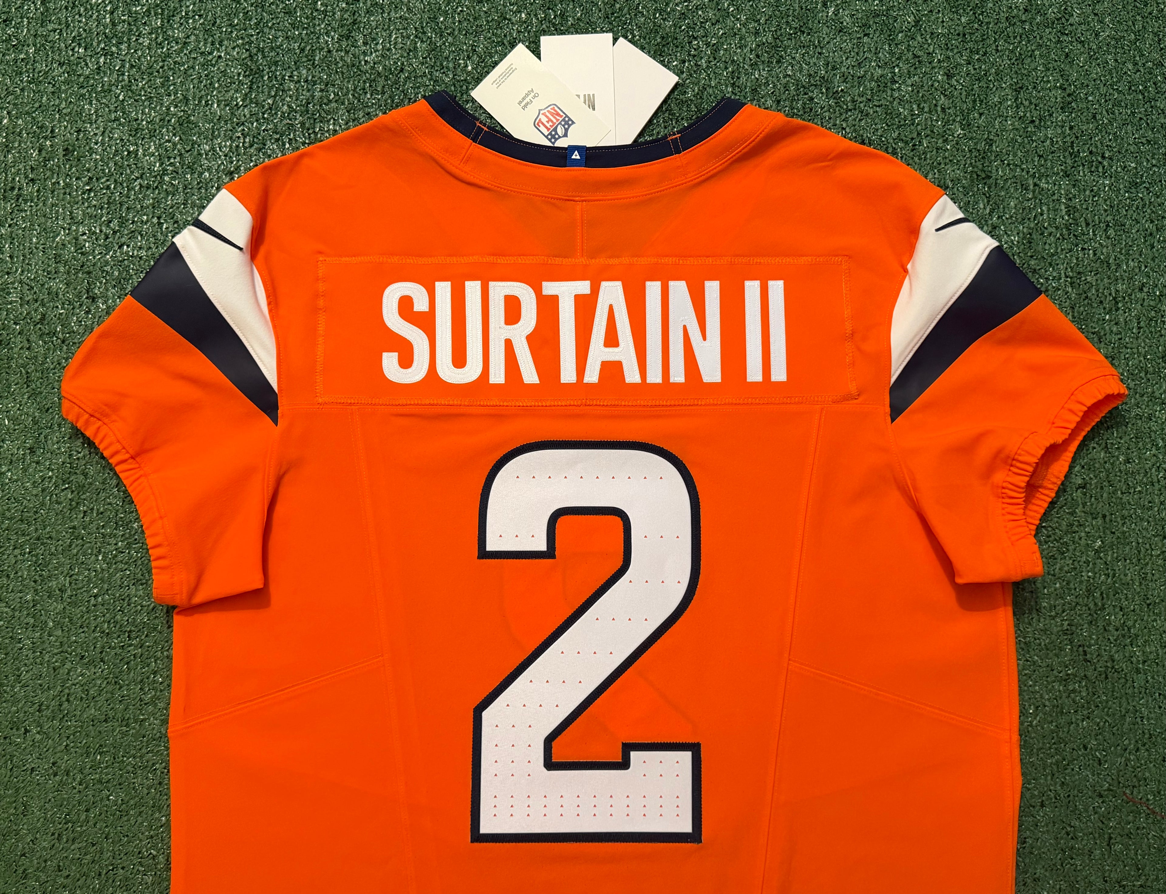 Pat Surtain II Denver Broncos Jersey #2 Nike Vapor Fuse Elite Orange Size 44 (L) NFL