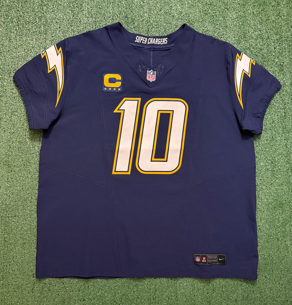 Justin Herbert Los Angeles Chargers Jersey #10 Nike Vapor Fuse Elite Navy Size 52 (XXL) NFL