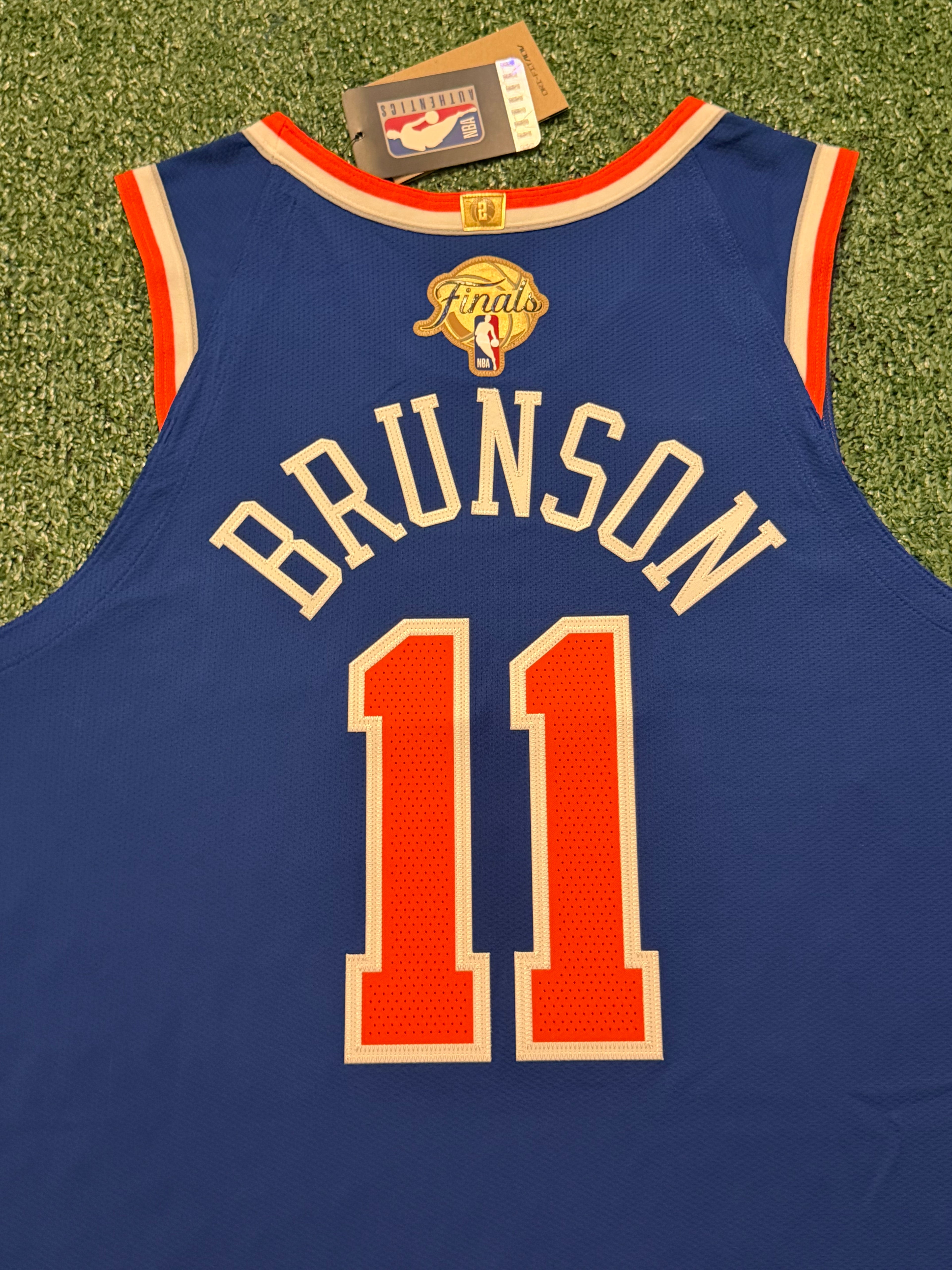 Jalen Brunson New York Knicks Jersey #11 Finals Nike ADV Authentic Blue Size 48 (L) NBA