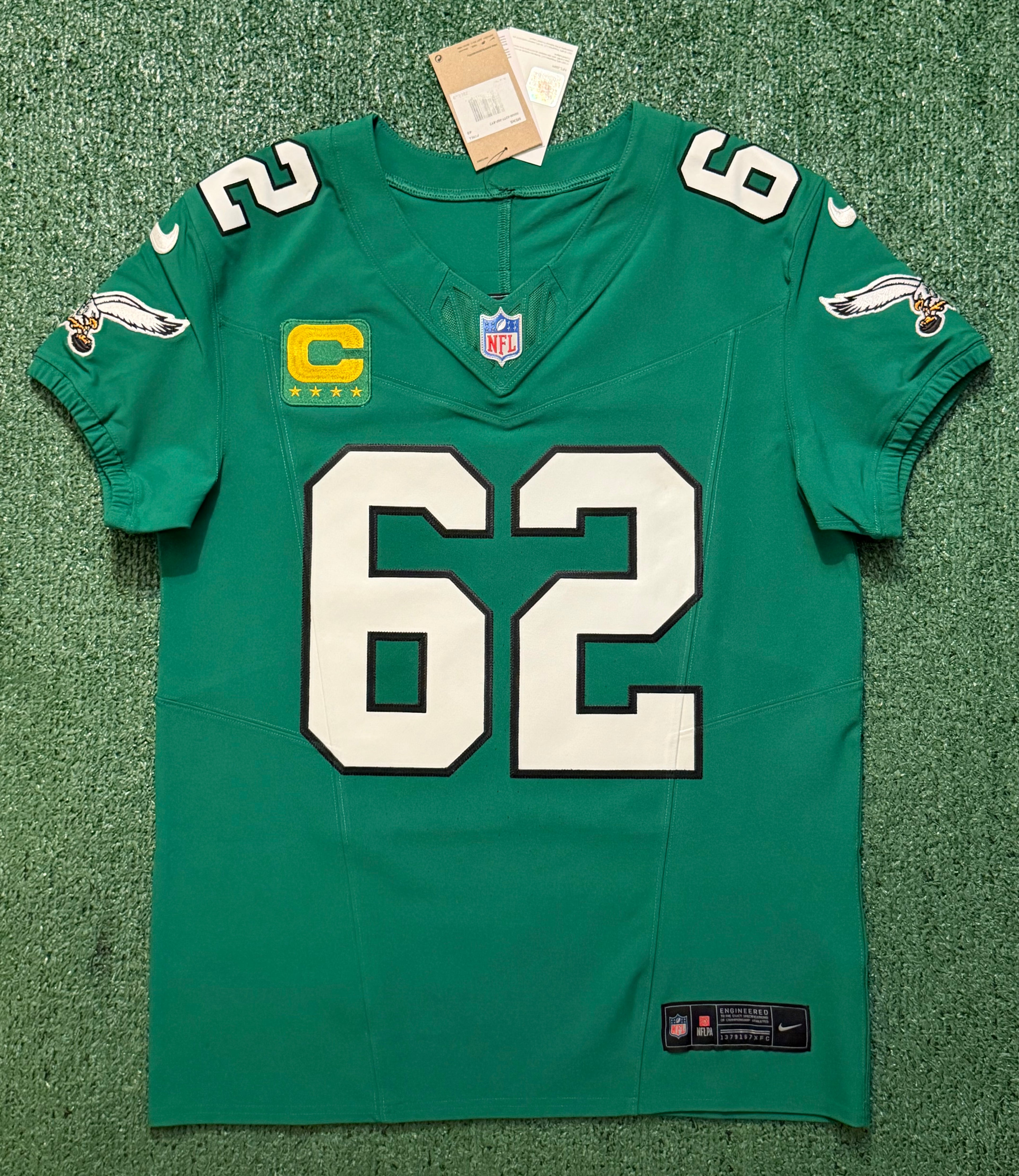 Jason Kelce Philadelphia Eagles Jersey #62 Nike Vapor FUSE Elite Kelly Green Size 40 (Medium) NFL