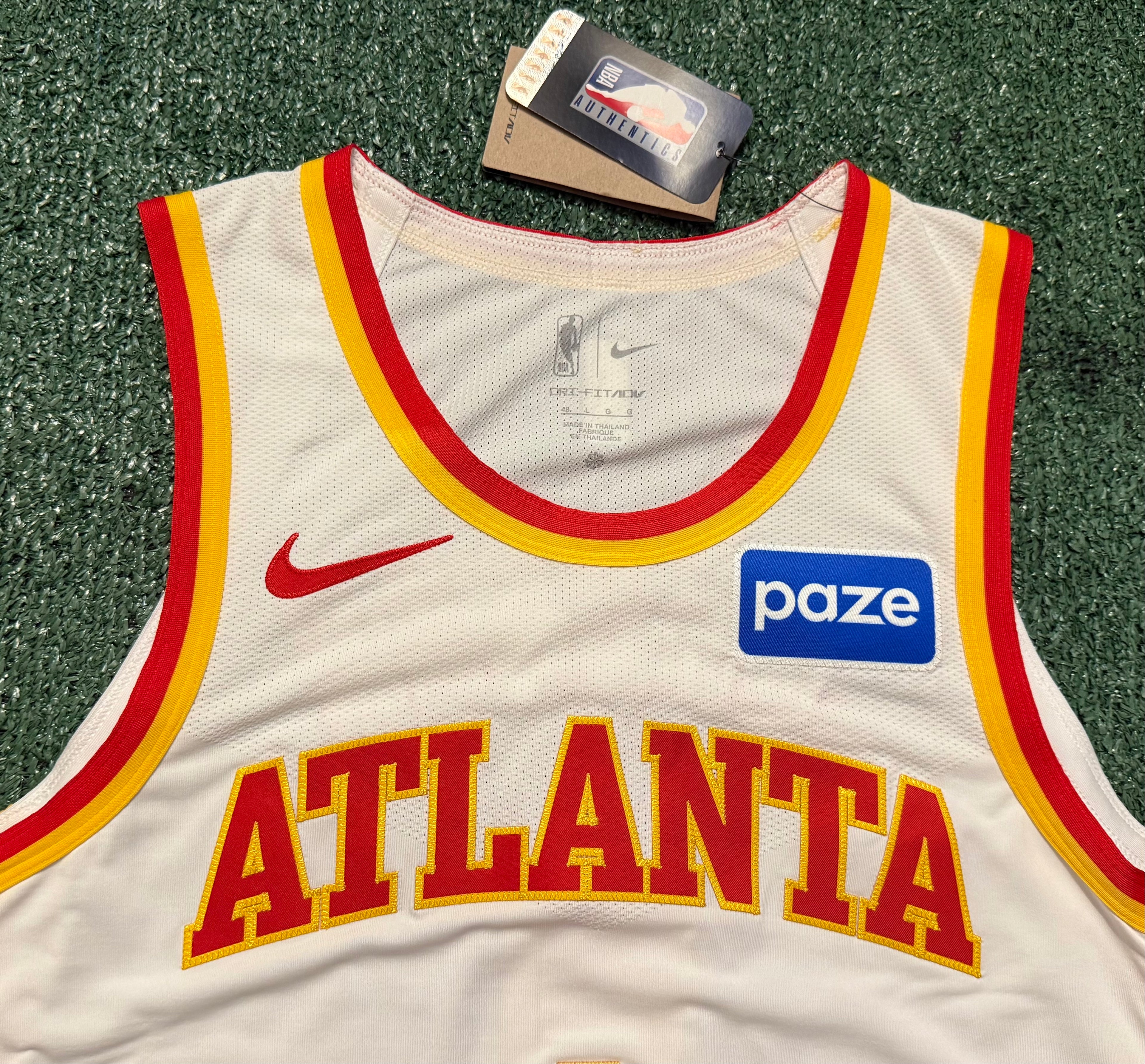 Jalen Johnson Atlanta Hawks Jersey #1 Nike ADV Authentic White Size 48 (L) NBA