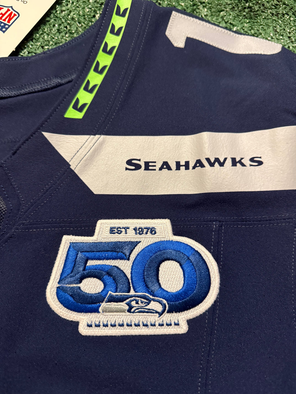Sam Darnold Seattle Seahawks Jersey #14 Nike Vapor FUSE Elite Navy Size 40 (Medium) NFL