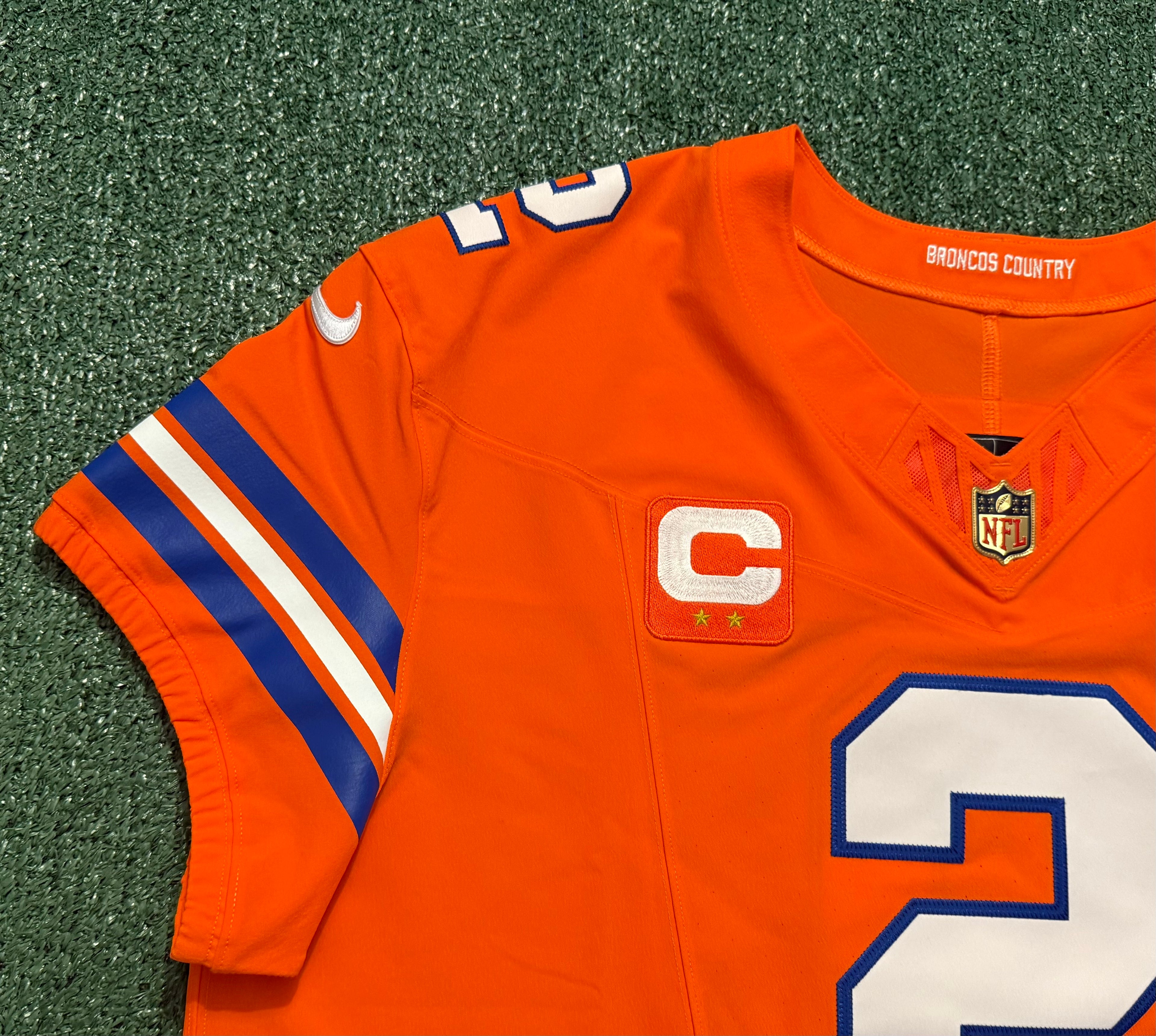 Pat Surtain II Denver Broncos Jersey #2 Nike Vapor Fuse Elite Orange Size 52 (XXL) NFL