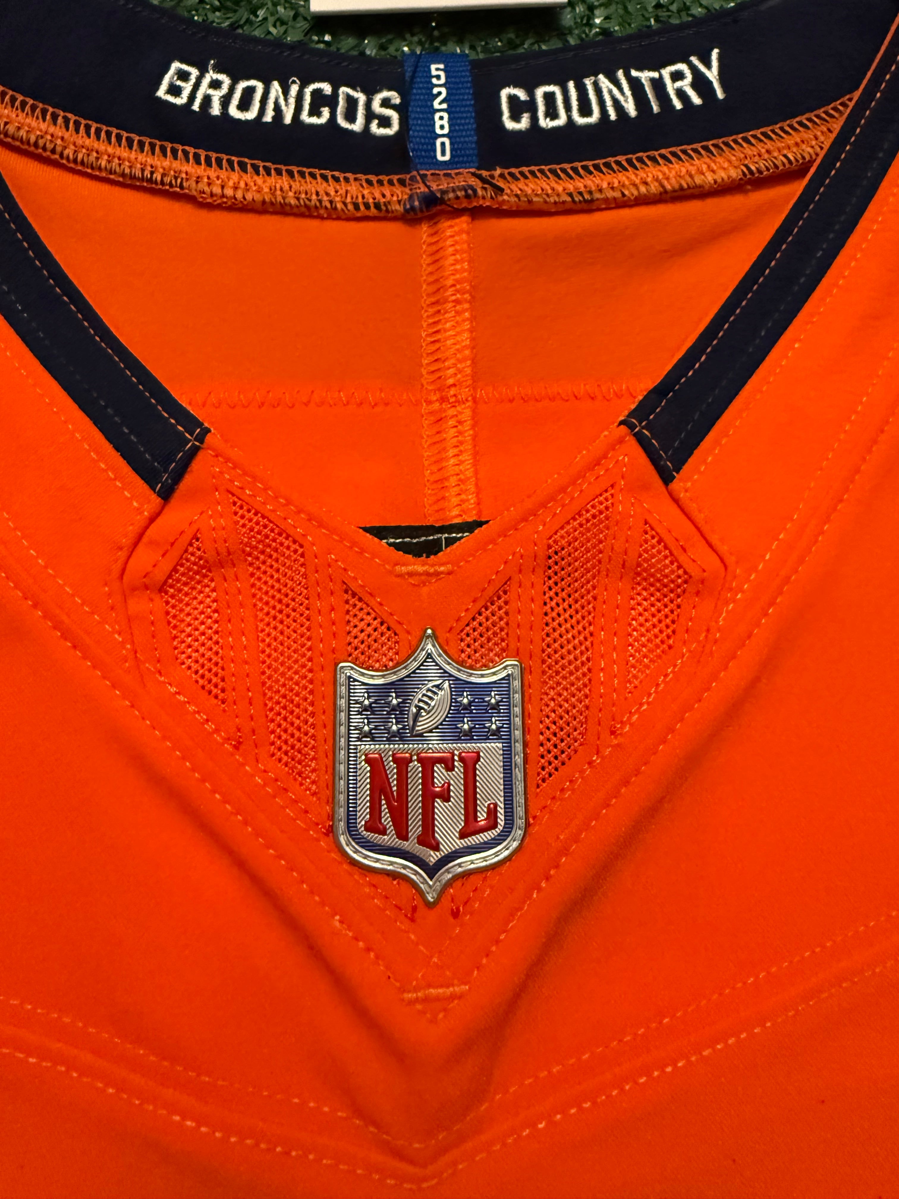 Bo Nix Denver Broncos Jersey #10 Nike Vapor Fuse Elite Orange Size 44 (L) NFL
