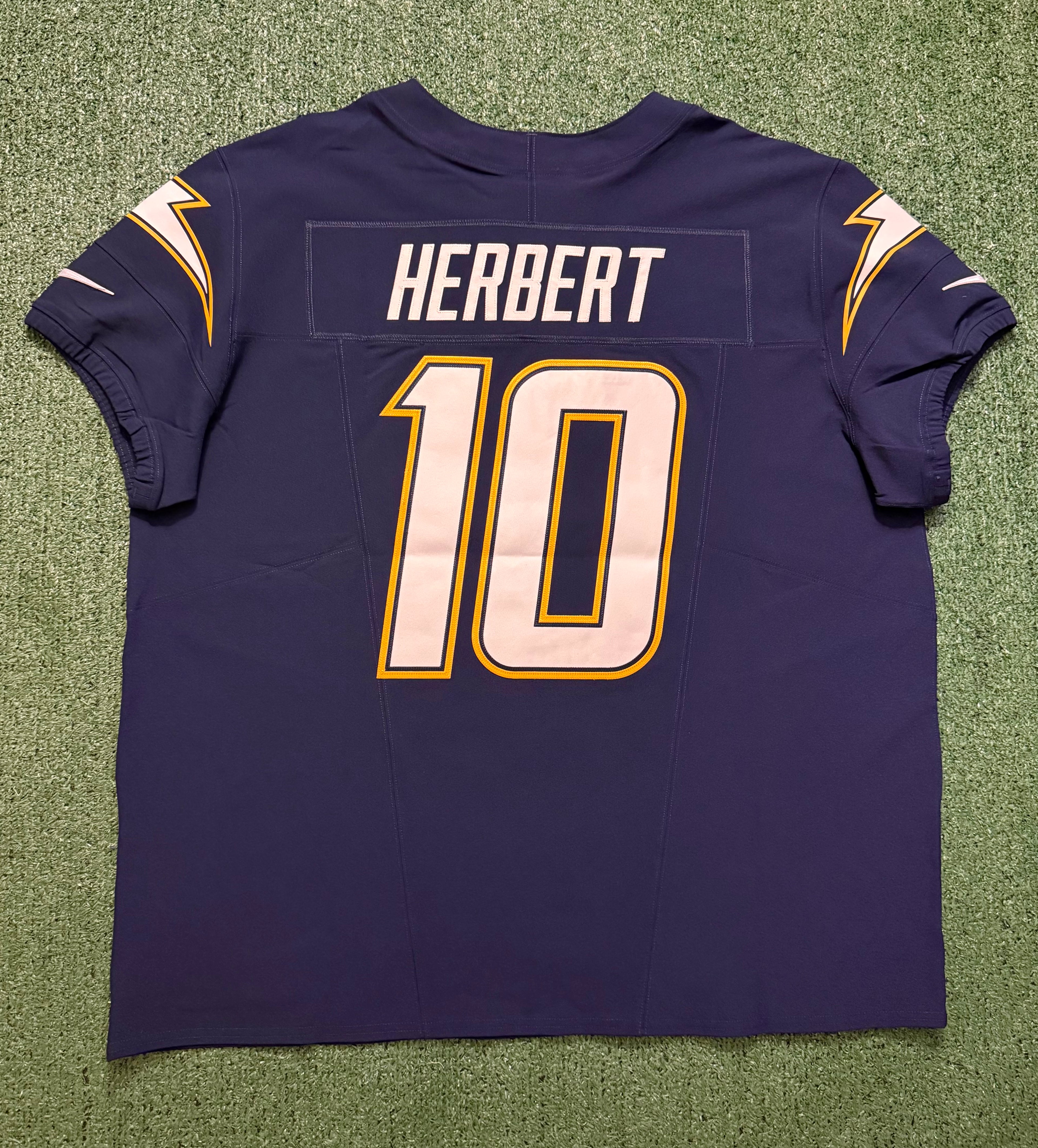Justin Herbert Los Angeles Chargers Jersey #10 Nike Vapor Fuse Elite Navy Size 52 (XXL) NFL