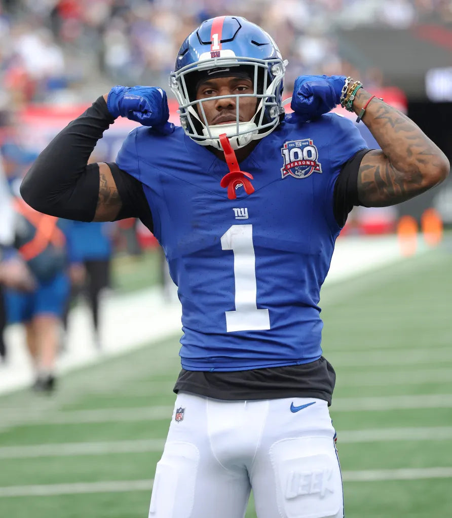 Malik Nabers New York Giants Jersey #1 Nike Vapor FUSE Elite blue size 44 (Large) NFL