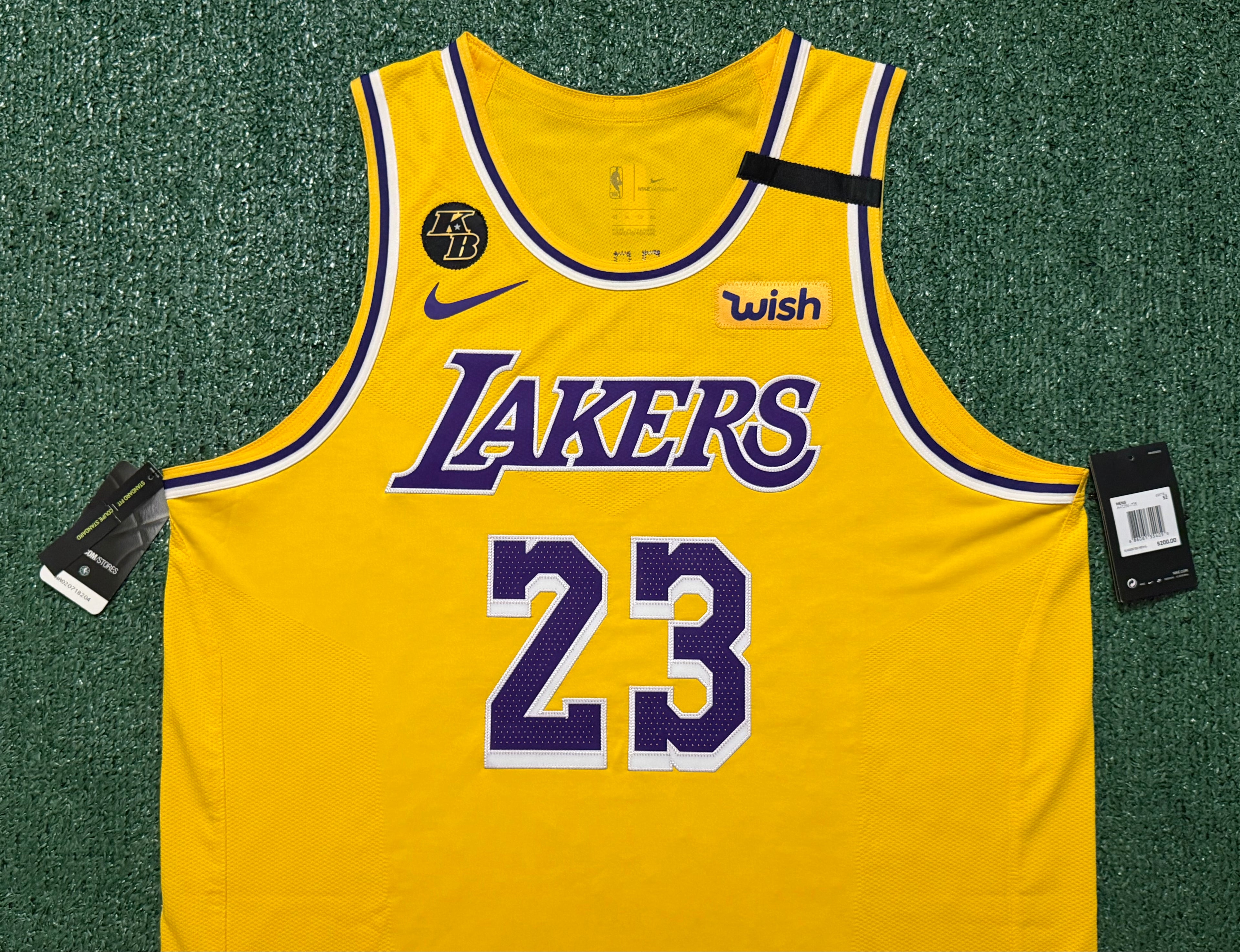 LeBron James Los Angeles Lakers Jersey #23 Nike VaporKnit Authentic Gold Size 52 (XL) NBA