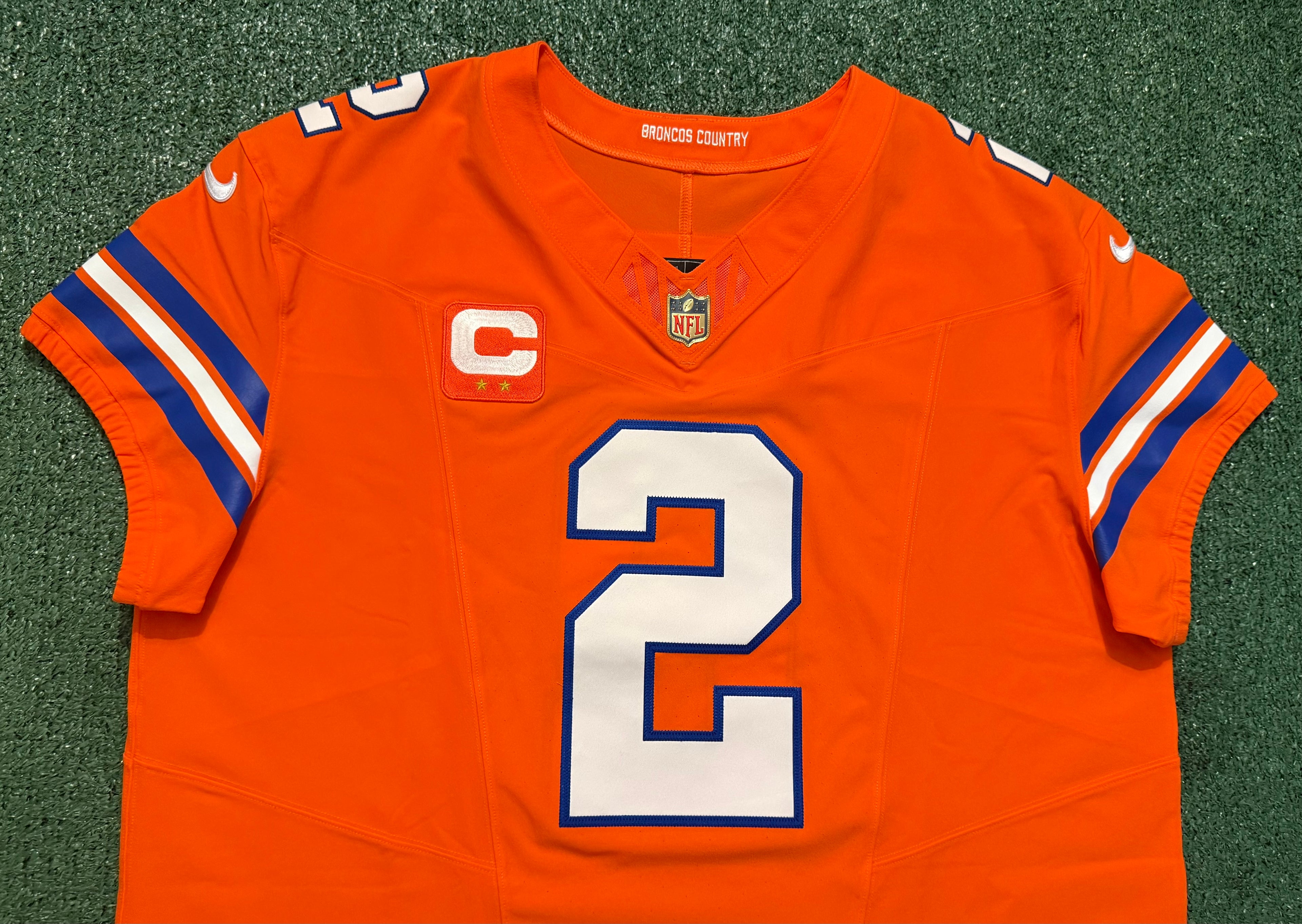 Pat Surtain II Denver Broncos Jersey #2 Nike Vapor Fuse Elite Orange Size 52 (XXL) NFL