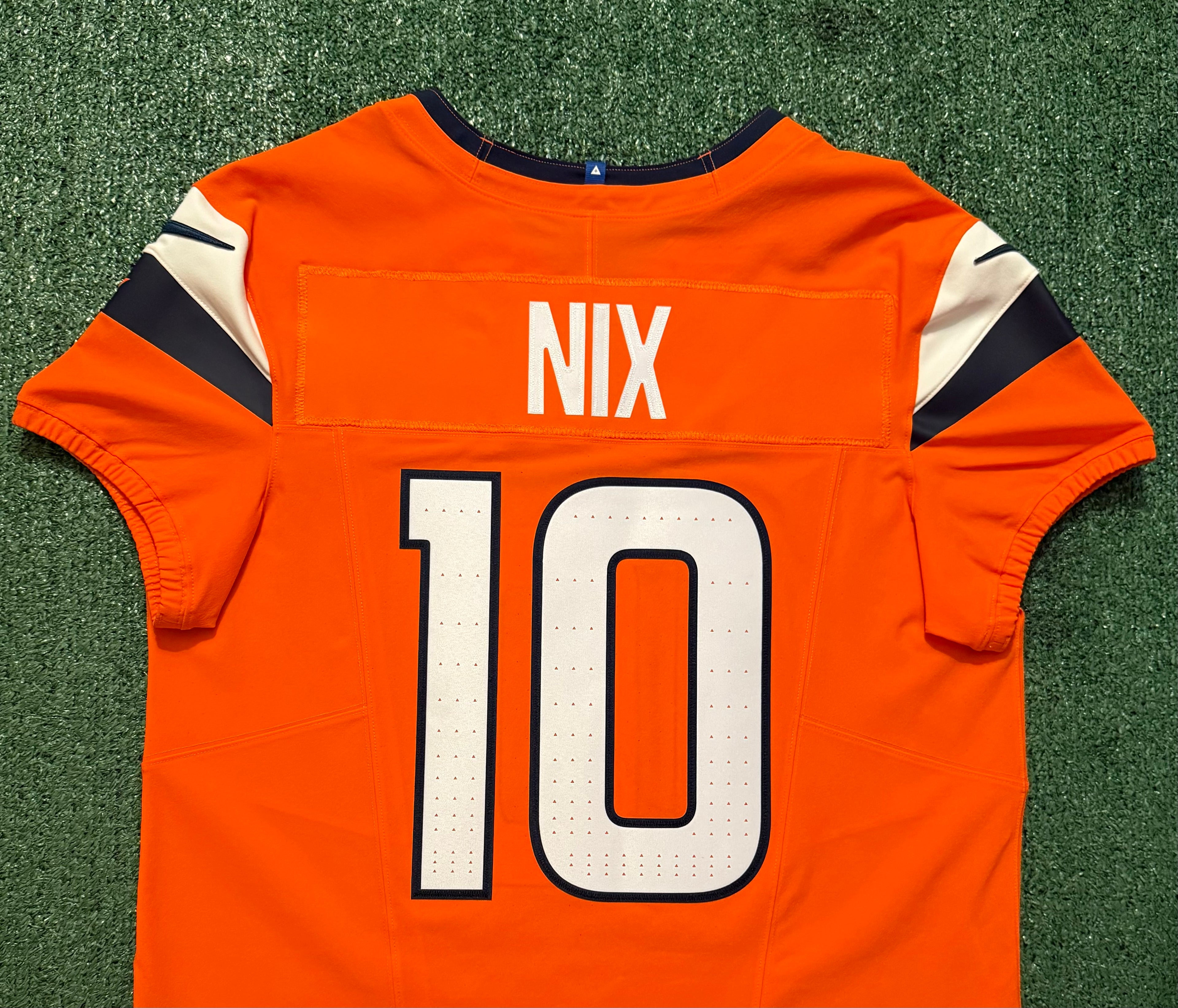 Bo Nix Denver Broncos Jersey #10 Nike Vapor Fuse Elite Orange Size 44 (L) NFL